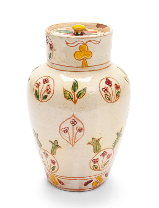 Antique Della Robbia Birkenhead Arts & Crafts Pottery Pot Pourri Vase / Jar c1900 (Code 2097)