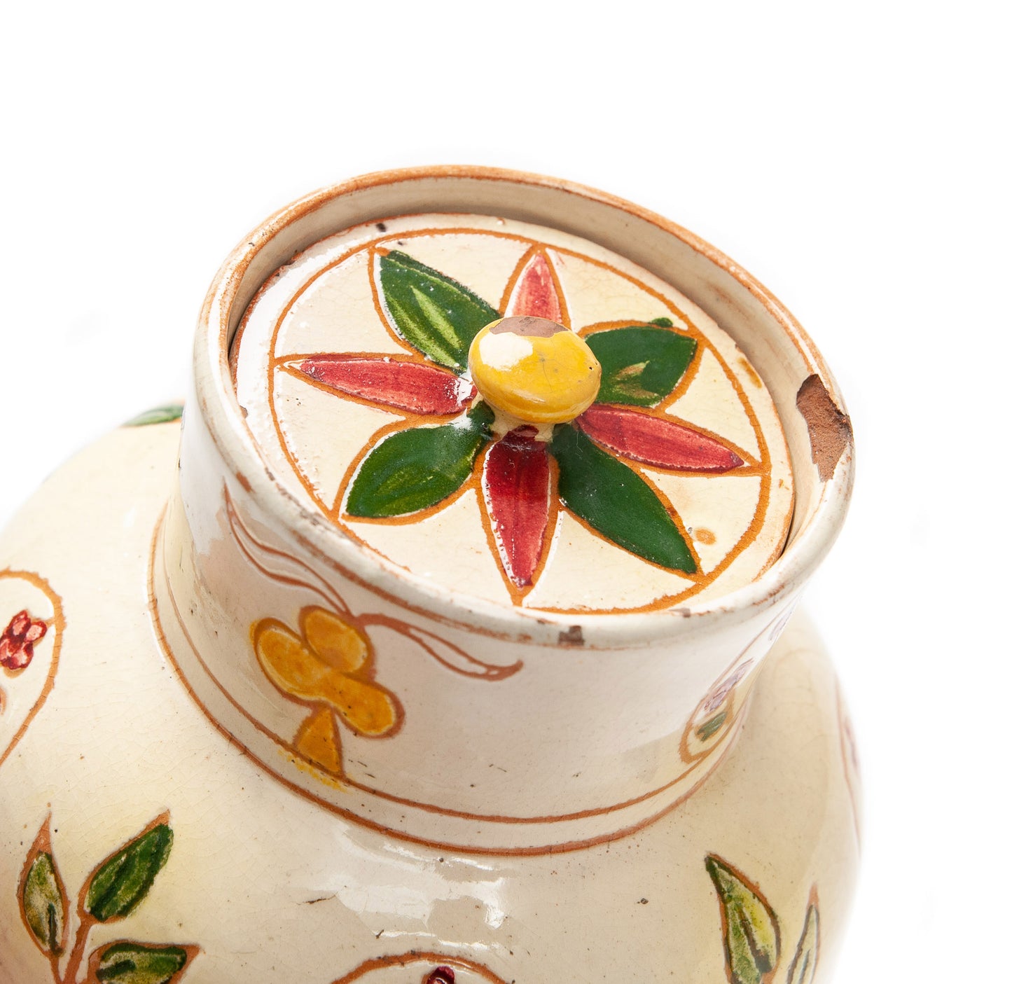 Antique Della Robbia Birkenhead Arts & Crafts Pottery Pot Pourri Vase / Jar c1900 (Code 2097)