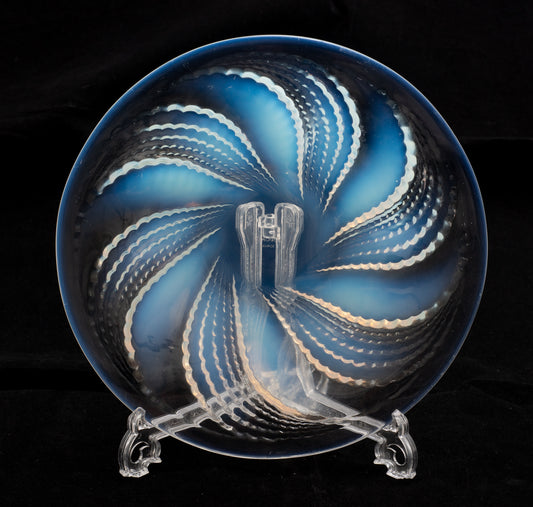 Rene Lalique Fleurons Art Deco French Opalescent Glass Coupe-Ouverte Bowl c1927 (Code 2149)