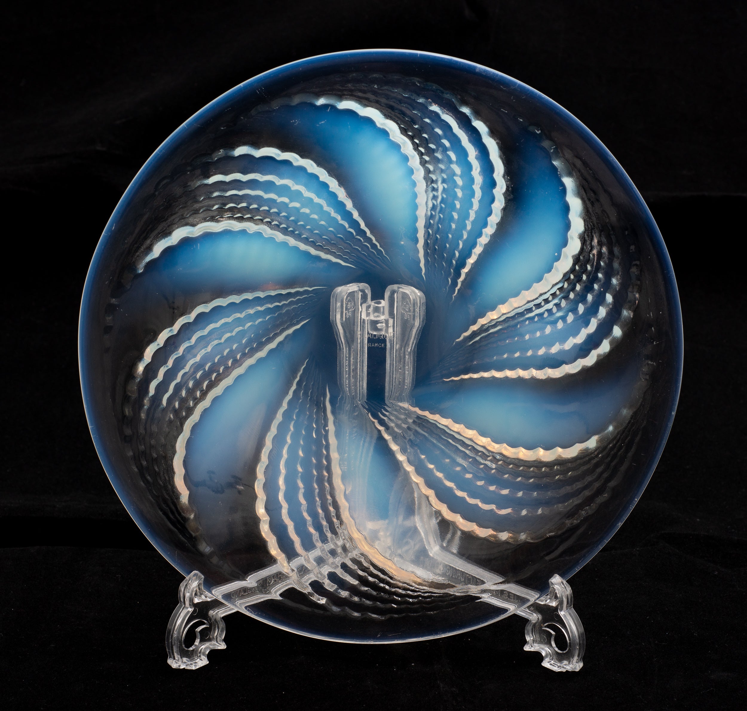 Rene Lalique Fleurons Art Deco French Opalescent Glass Coupe-Ouverte Bowl c1927 (Code 2149)