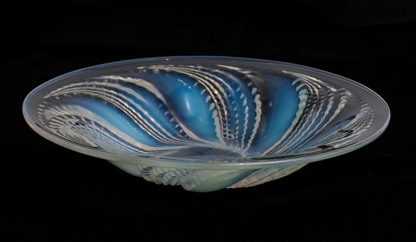 Rene Lalique Fleurons Art Deco French Opalescent Glass Coupe-Ouverte Bowl c1927 (Code 2149)
