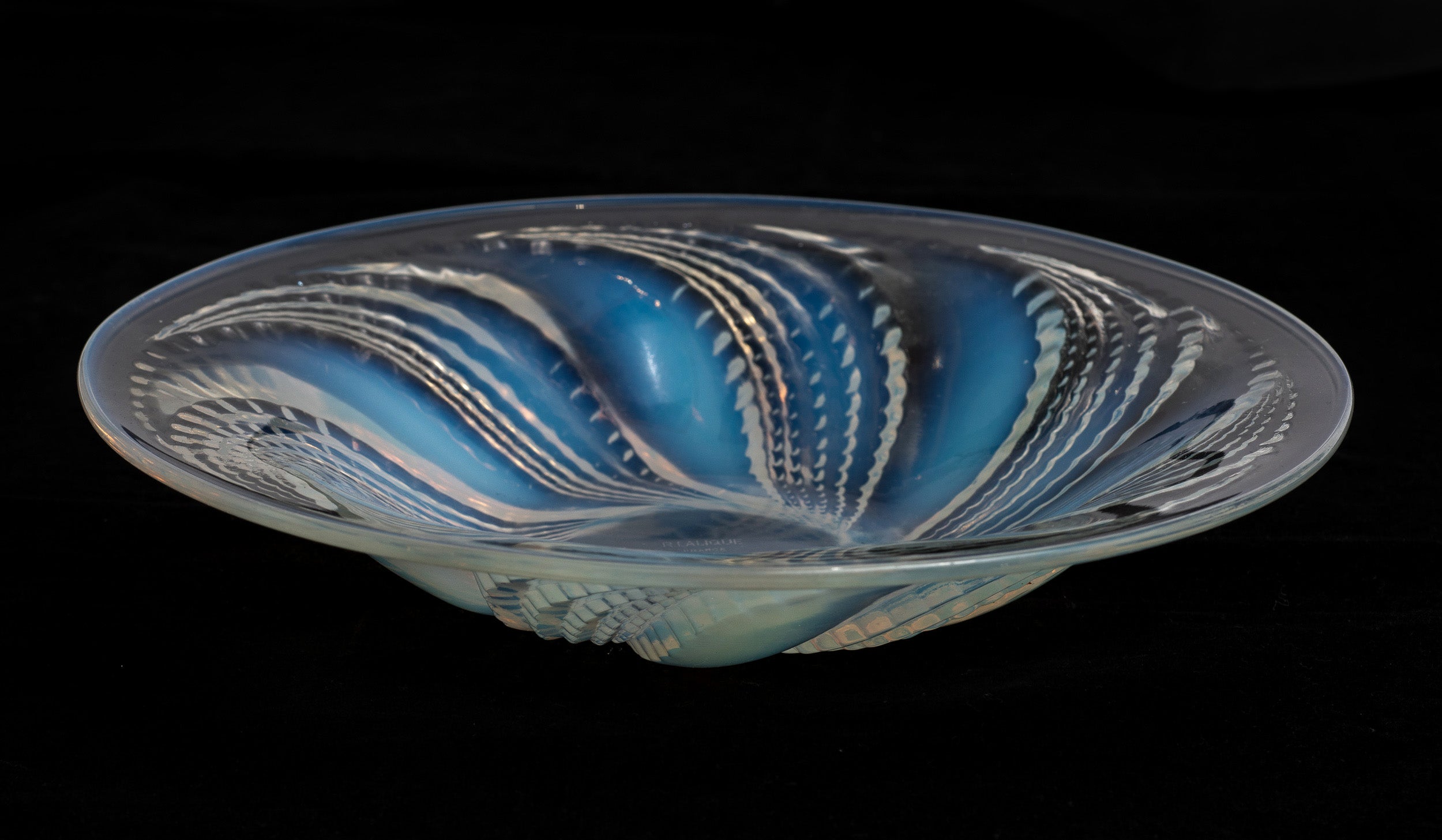 Rene Lalique Fleurons Art Deco French Opalescent Glass Coupe-Ouverte Bowl c1927 (Code 2149)