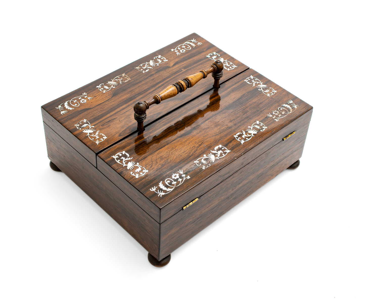 Antique Georgian Regency / William IV Rosewood Portable Writing Box / Inkstand (Code 2150)