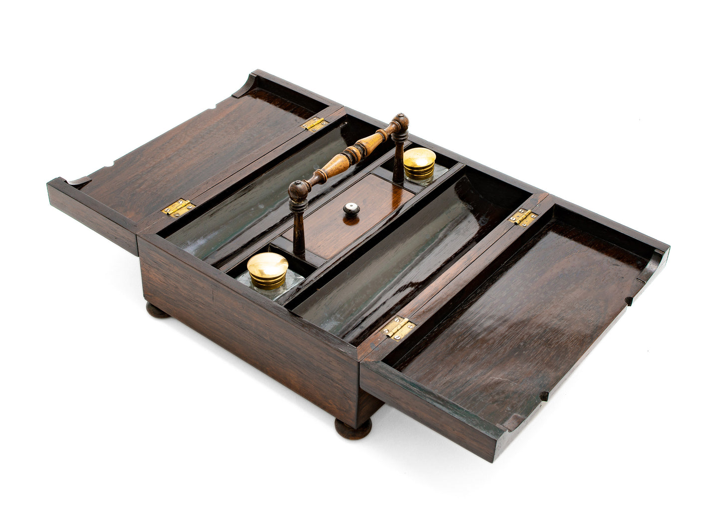 Antique Georgian Regency / William IV Rosewood Portable Writing Box / Inkstand (Code 2150)