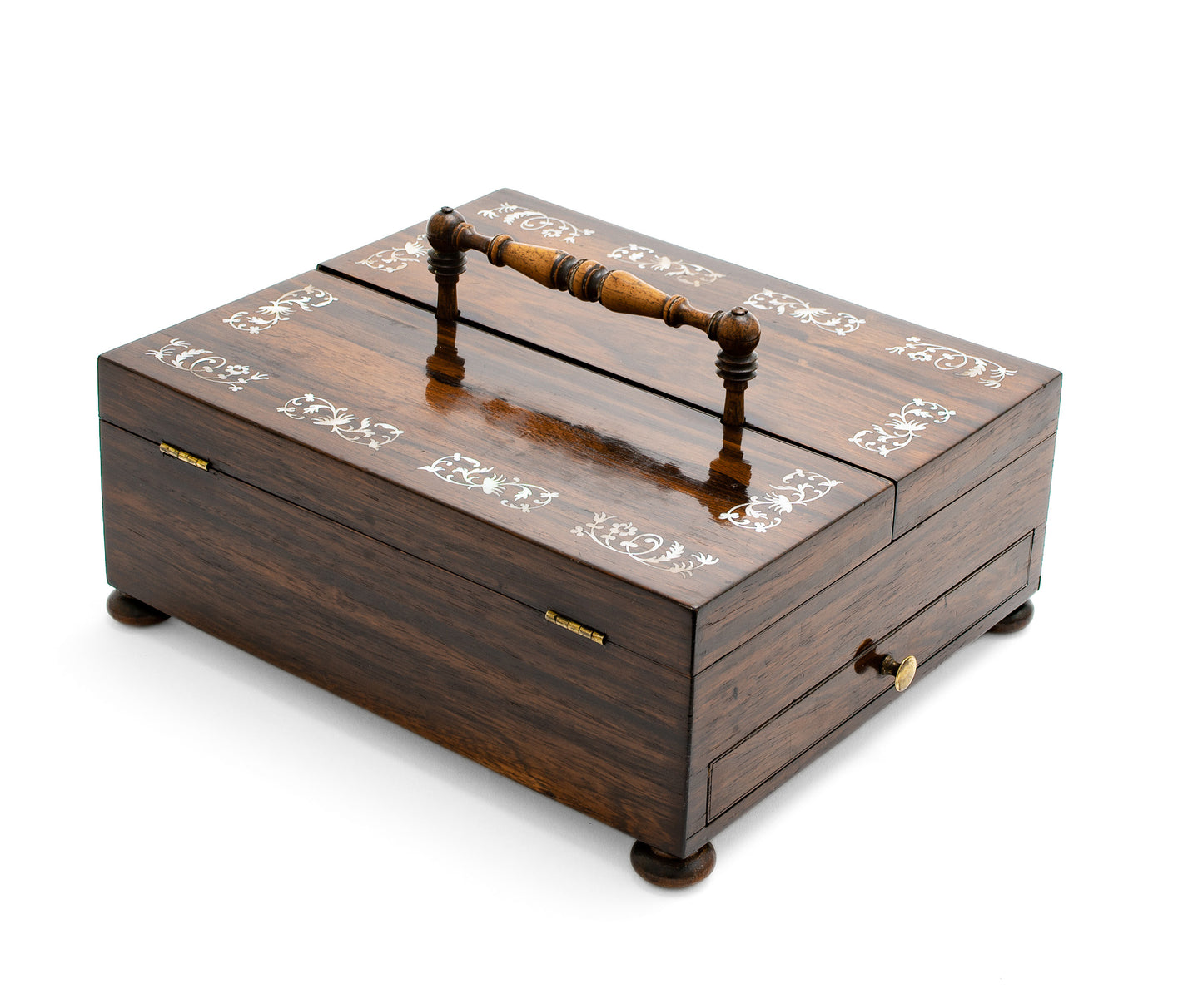 Antique Georgian Regency / William IV Rosewood Portable Writing Box / Inkstand (Code 2150)