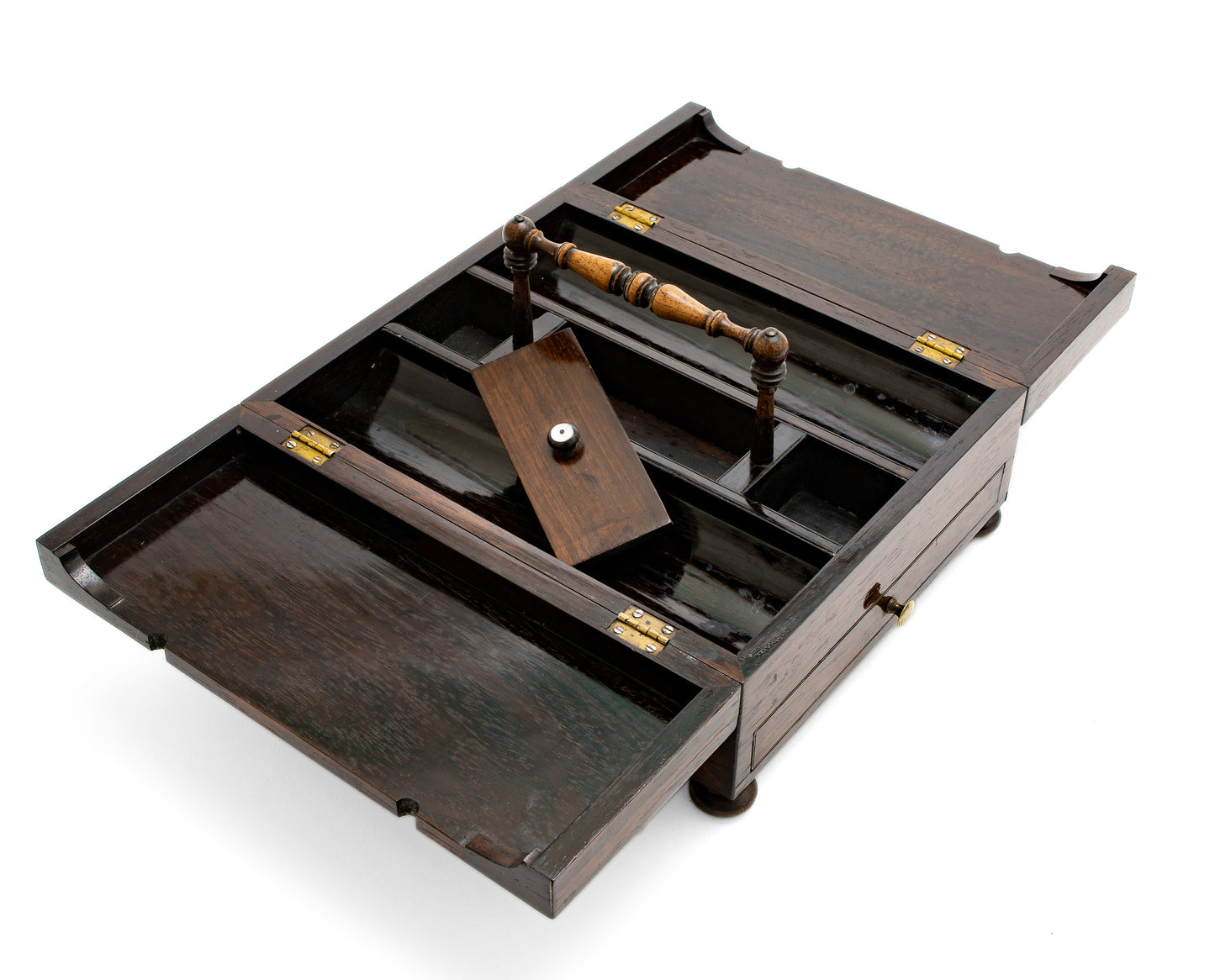 Antique Georgian Regency / William IV Rosewood Portable Writing Box / Inkstand (Code 2150)