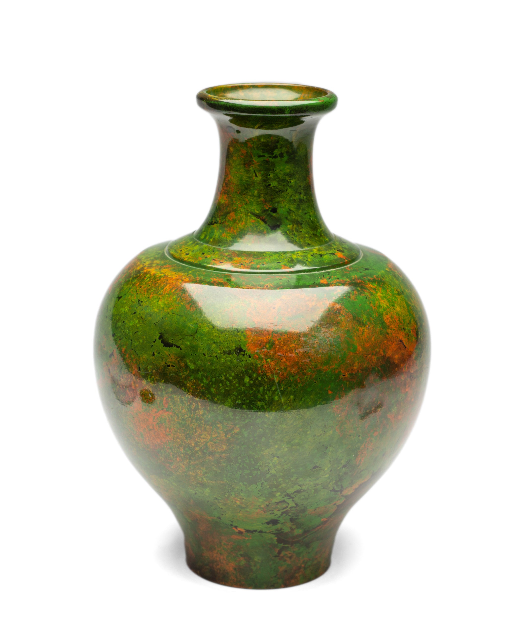 Fine Vintage Japanese Mossy Green Patinated Bronze Ikebana Vase by Shuzan 秀山 (Code 2192)