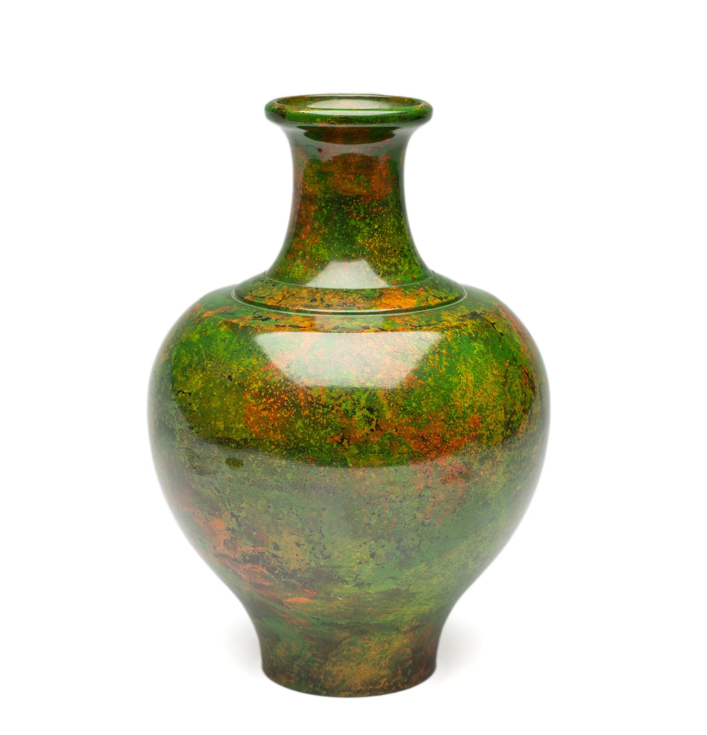 Fine Vintage Japanese Mossy Green Patinated Bronze Ikebana Vase by Shuzan 秀山 (Code 2192)