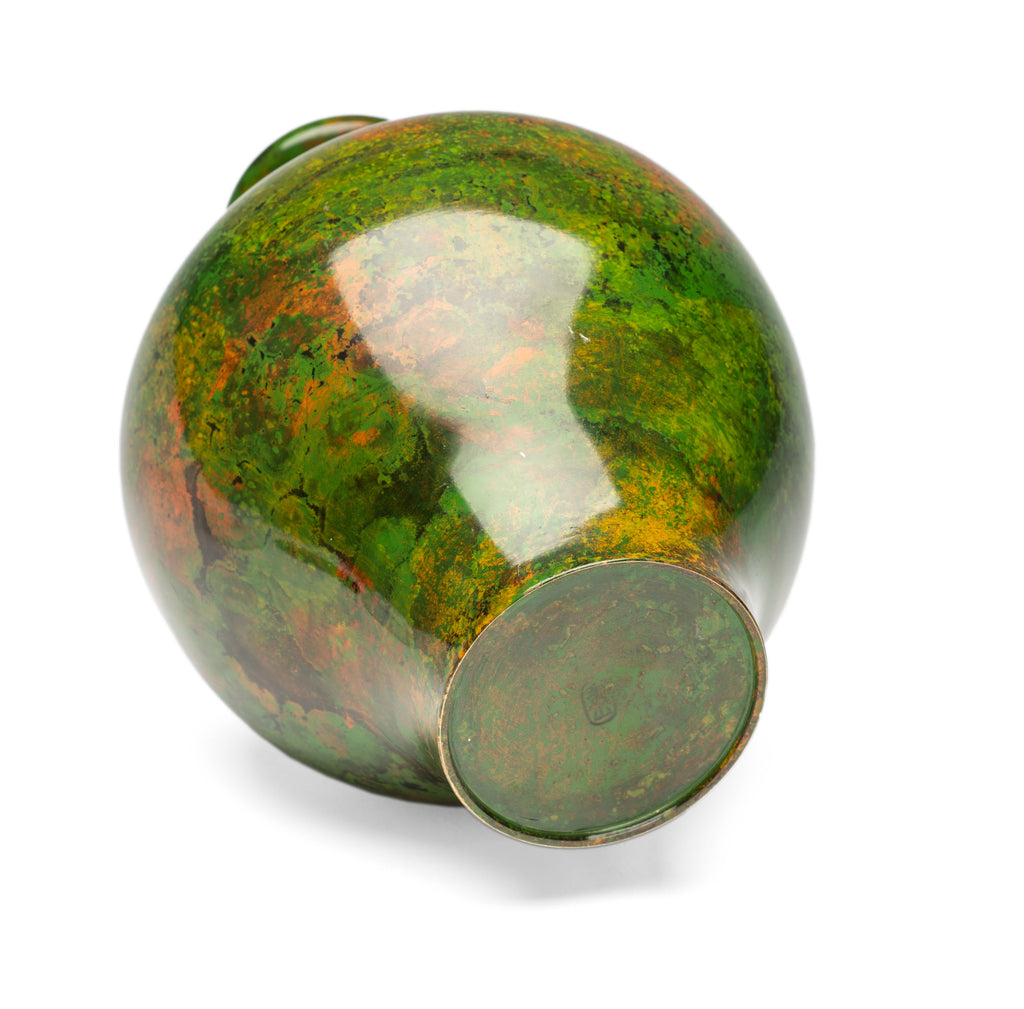 Fine Vintage Japanese Mossy Green Patinated Bronze Ikebana Vase by Shuzan 秀山 (Code 2192)