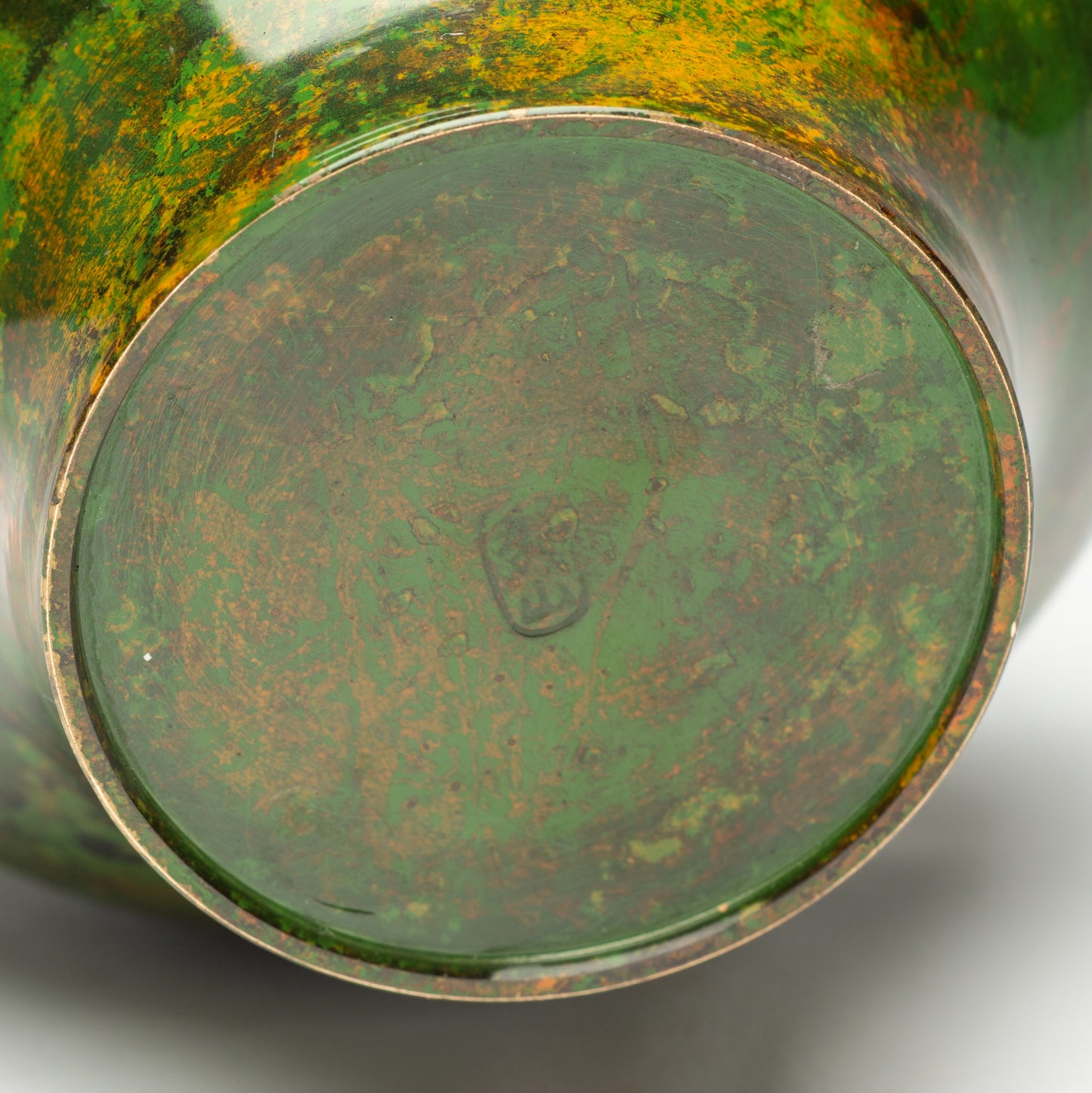 Fine Vintage Japanese Mossy Green Patinated Bronze Ikebana Vase by Shuzan 秀山 (Code 2192)