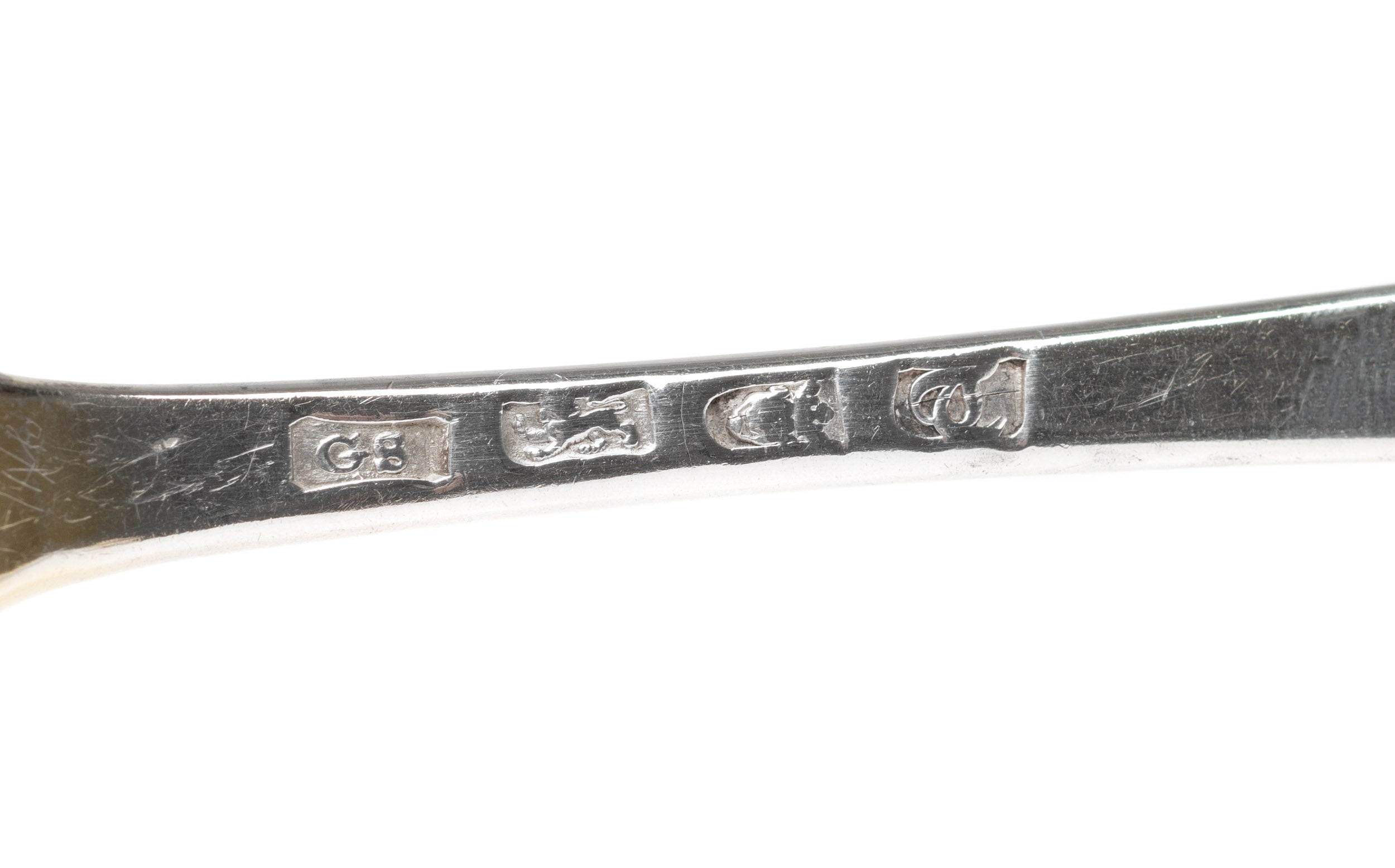 Antique Georgian Hallmarked Silver Gilt Berry Spoon by George Smith II of London (Code 2194)