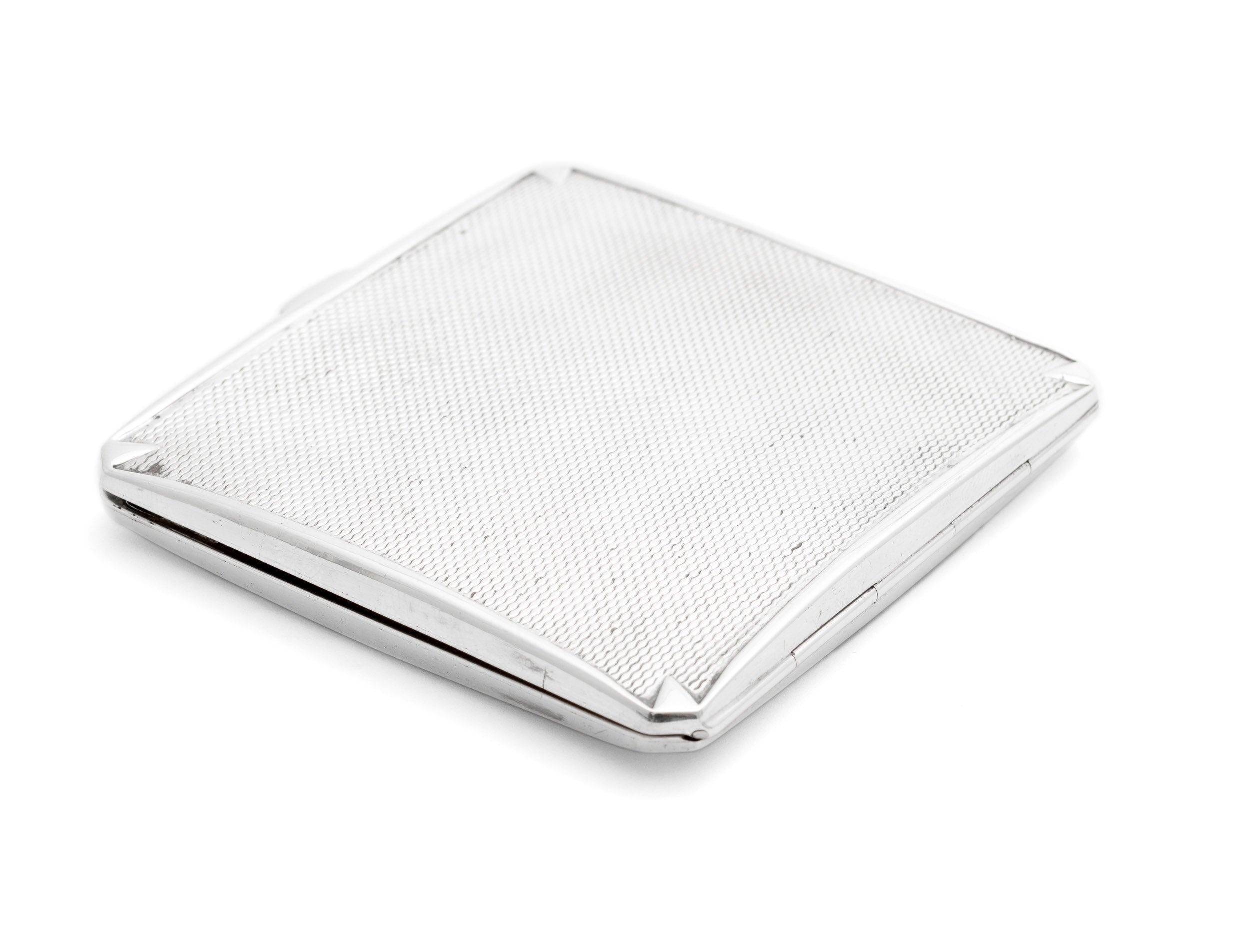 Art Deco Sterling Silver Engine Turned Cigarette Case by Samuel Levi 1939 (Code 2198)