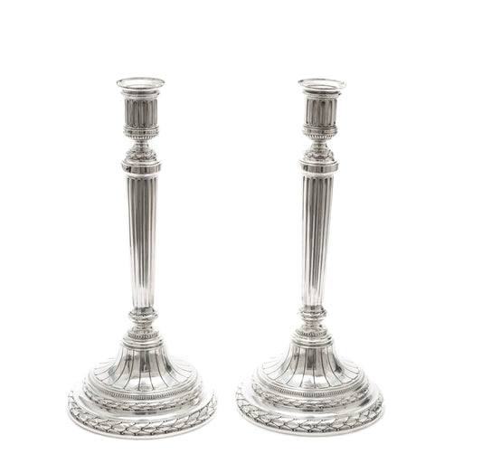 Pair Antique German Silver Candlesticks Joseph Brems-Varain of Saarbrucken (Code 2212)