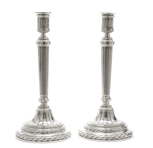 Pair Antique German Silver Candlesticks Joseph Brems-Varain of Saarbrucken (Code 2212)