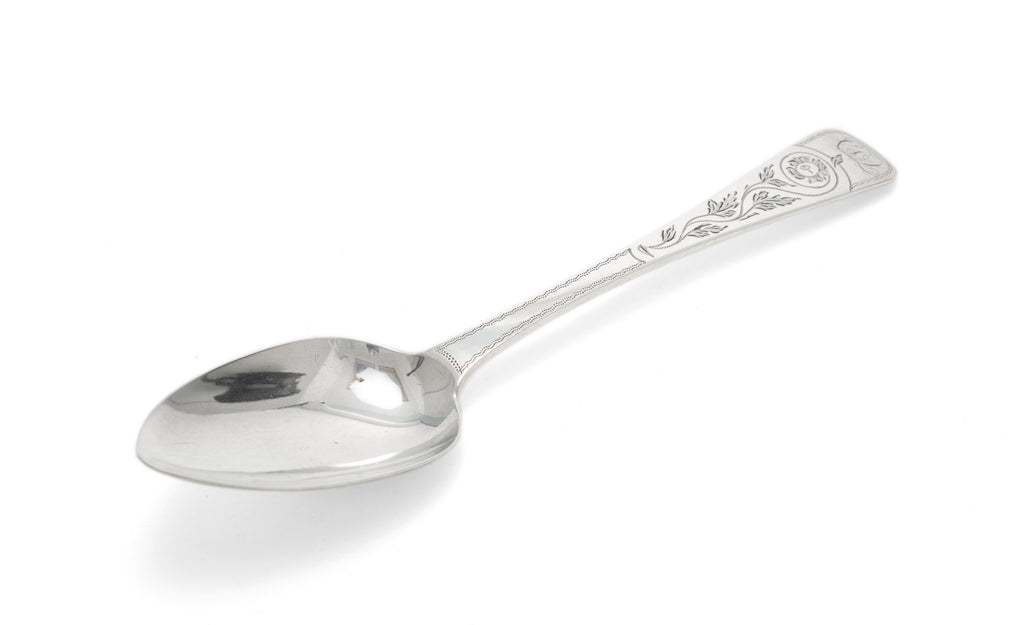 Large Silver Serving Spoon by William Eaton - Antique Victorian - London 1840 (Code 2214)