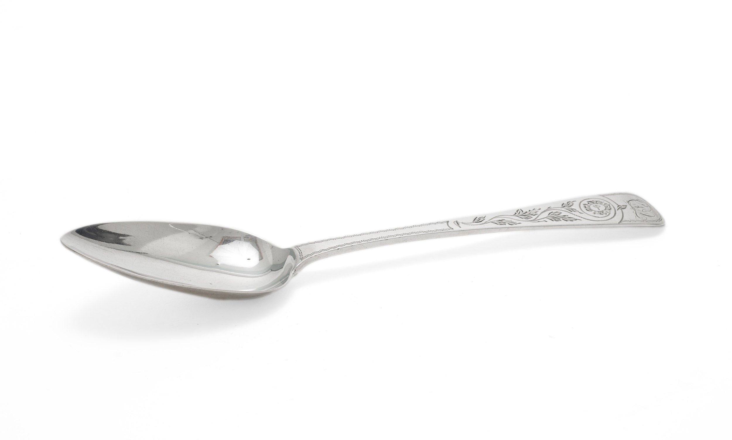 Large Silver Serving Spoon by William Eaton - Antique Victorian - London 1840 (Code 2214)
