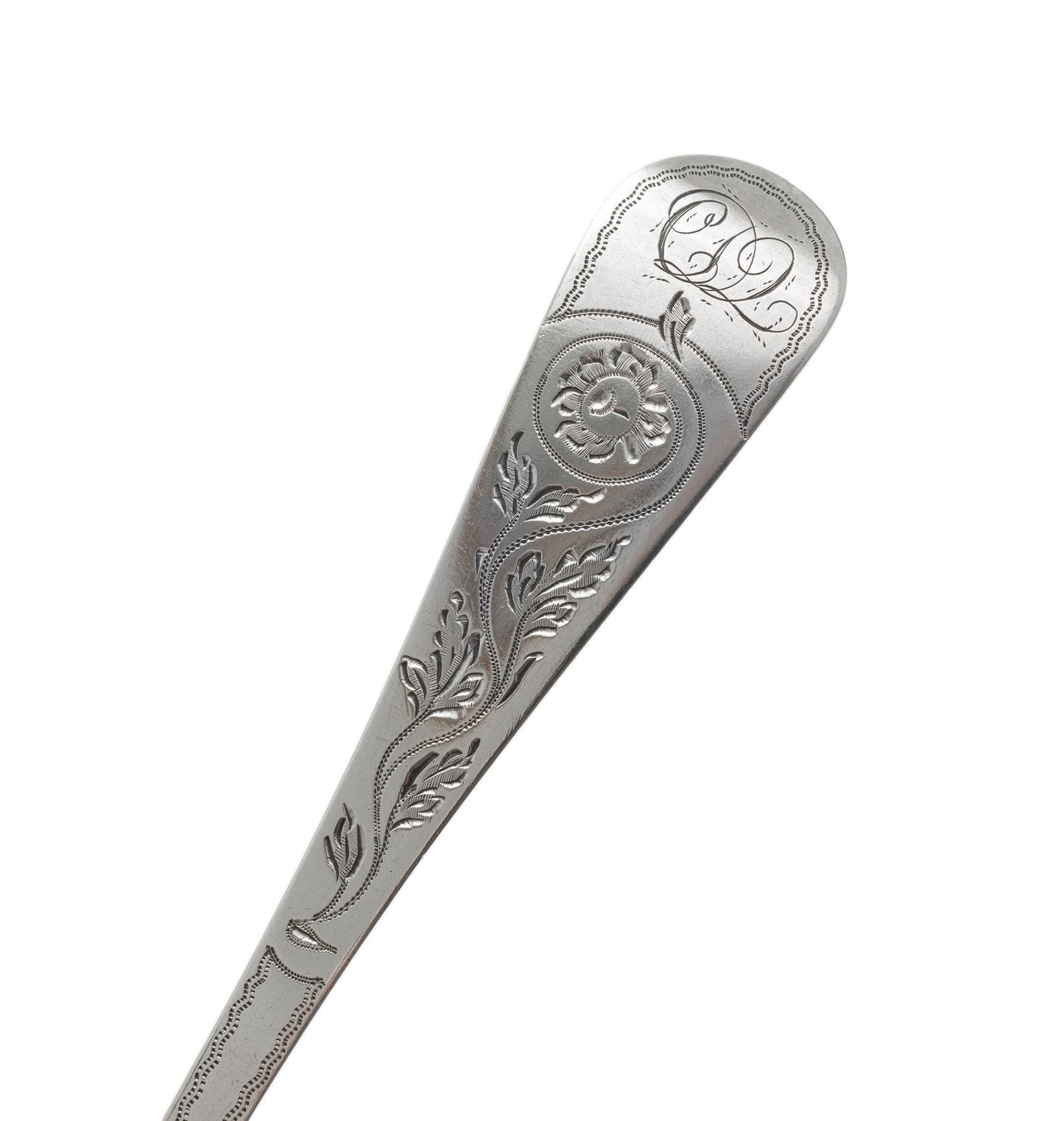 Large Silver Serving Spoon by William Eaton - Antique Victorian - London 1840 (Code 2214)