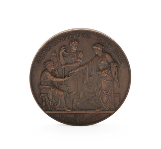 Vienna World Fair Exhibition 1873 Franz Joseph Bronze Merit Medal - Collinson (Code 2217)