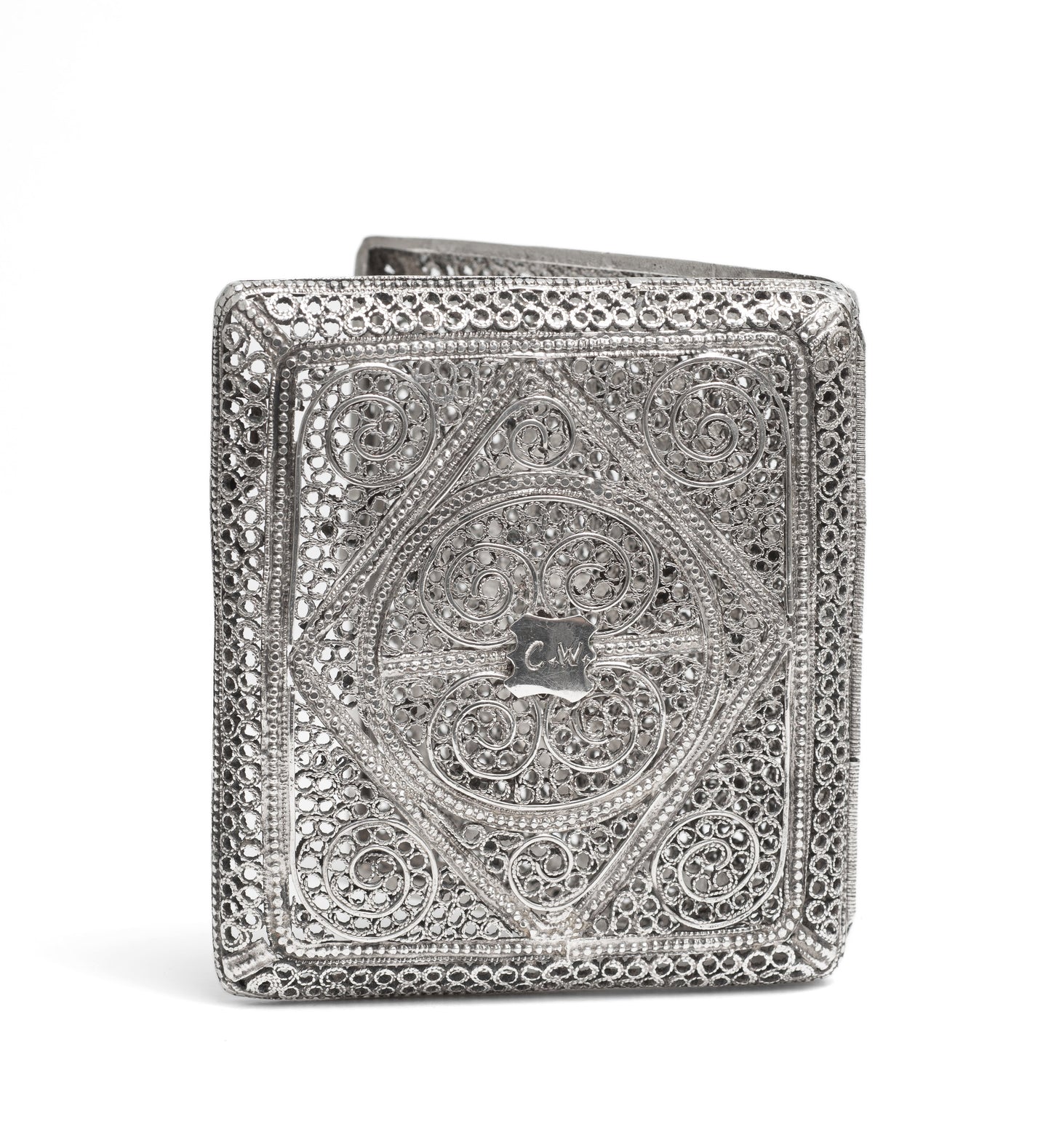 Antique Middle Eastern Hand Made Silver Filigree Wire Cigarette Case c1890 (Code 2221)