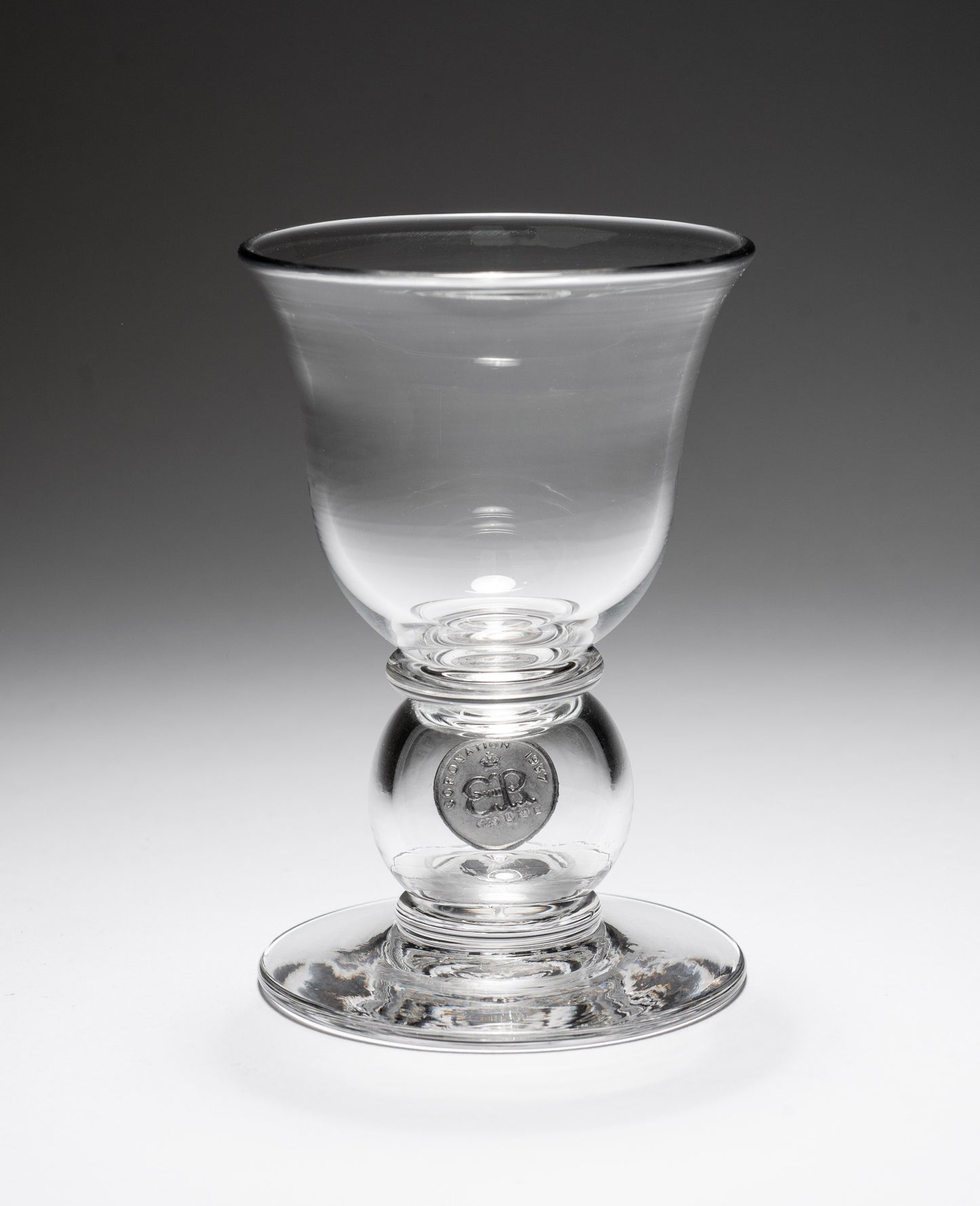Edward VIII Coronation Drinking Glass with Silver Coin for Plummer Ltd NYC (Code 2240)