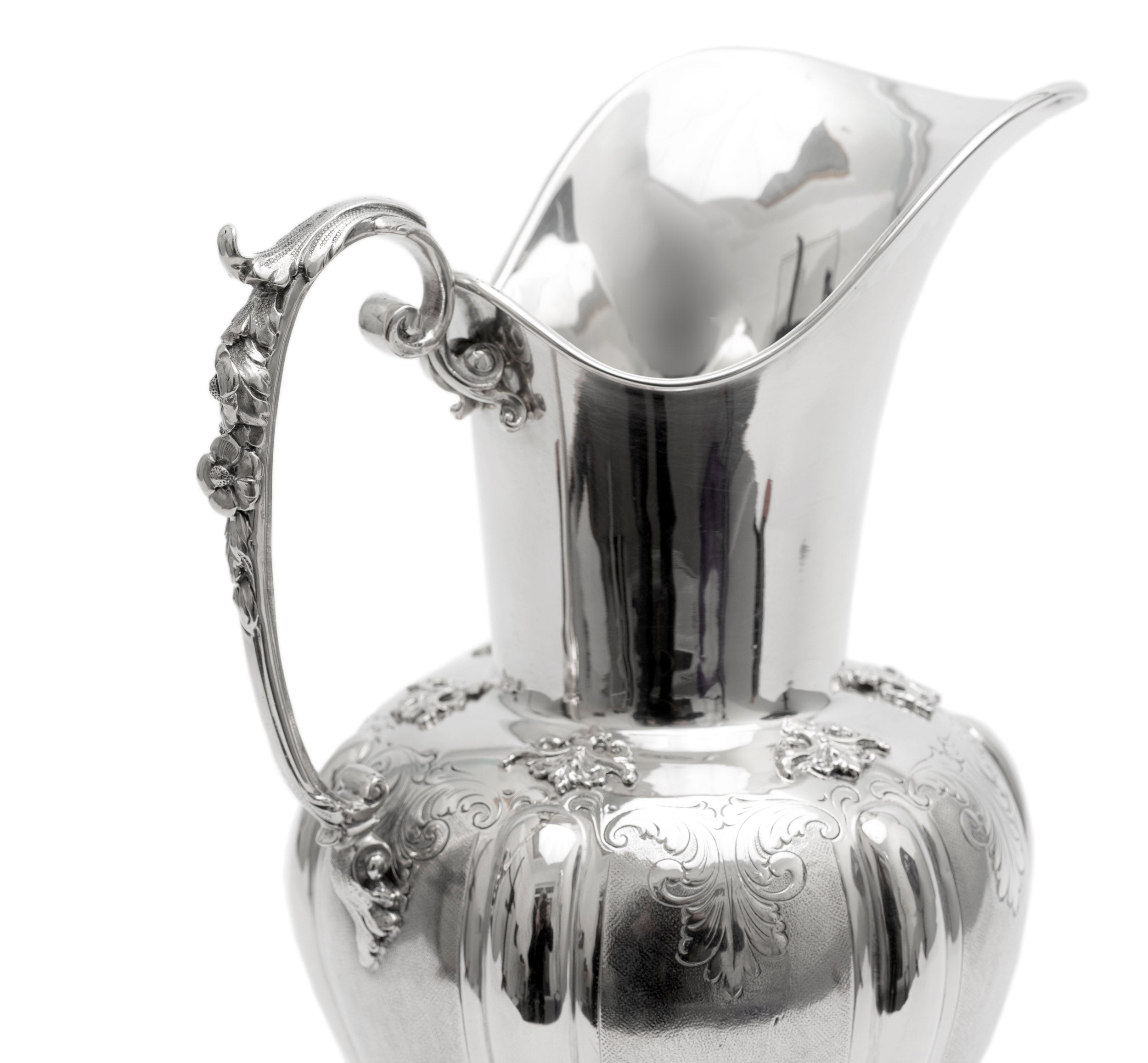 Italian Vintage Solid Silver Wine Jug / Ewer by Zanetti & Pellegrini of Milan (Code 2244)