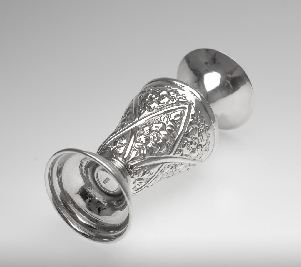 Vintage Egyptian Silver Vase in the Middle Eastern Islamic Style with Floral Panels (Code 2295)