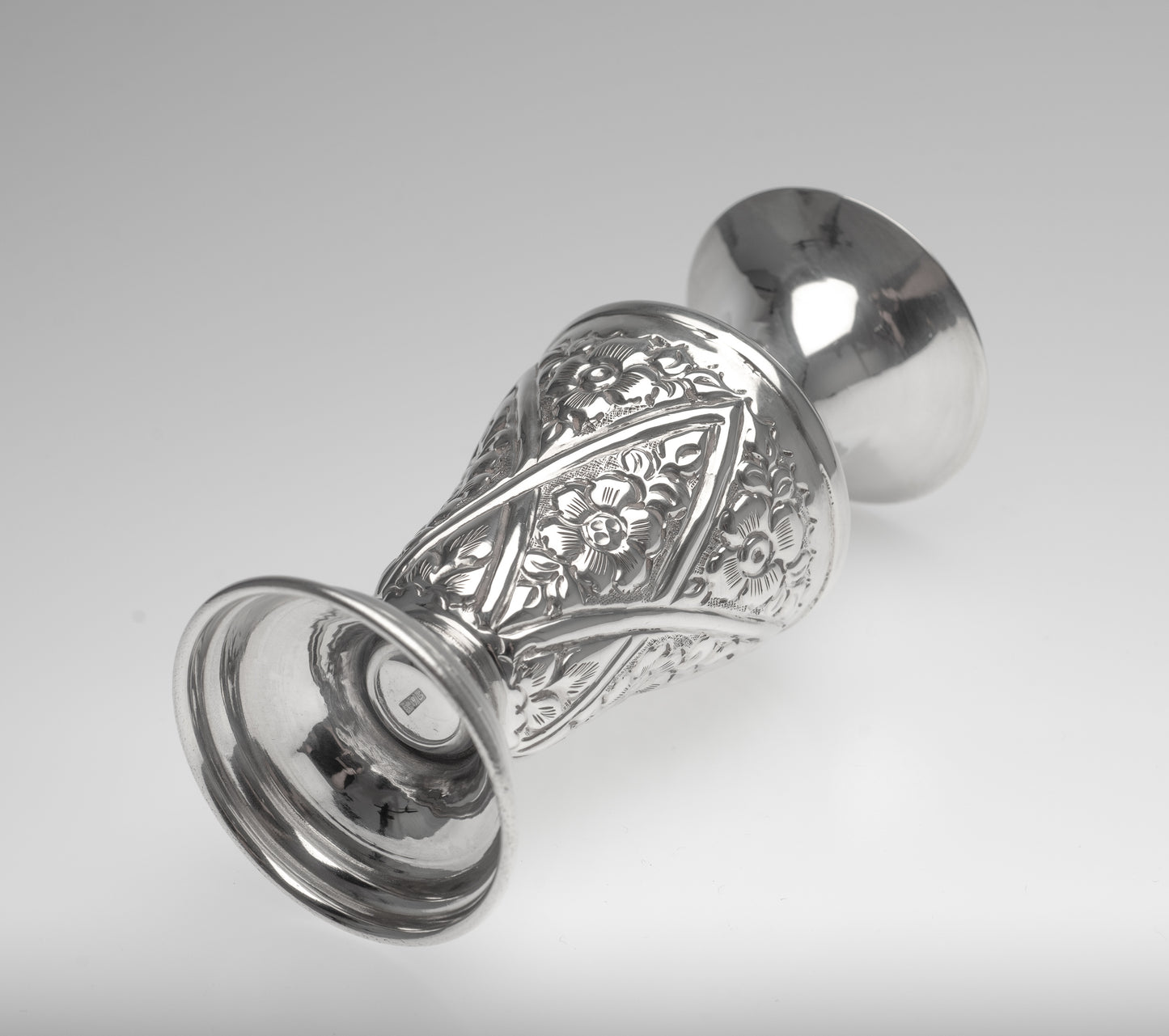 Vintage Egyptian Silver Vase in the Middle Eastern Islamic Style with Floral Panels (Code 2295)