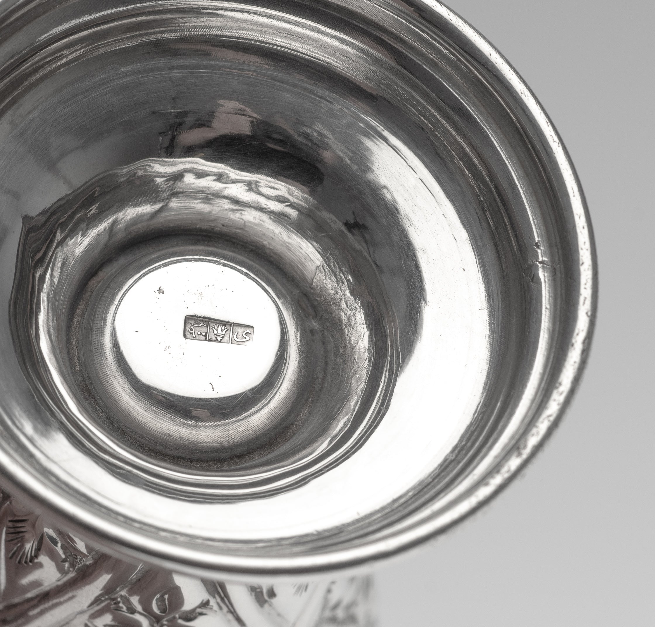 Vintage Egyptian Silver Vase in the Middle Eastern Islamic Style with Floral Panels (Code 2295)