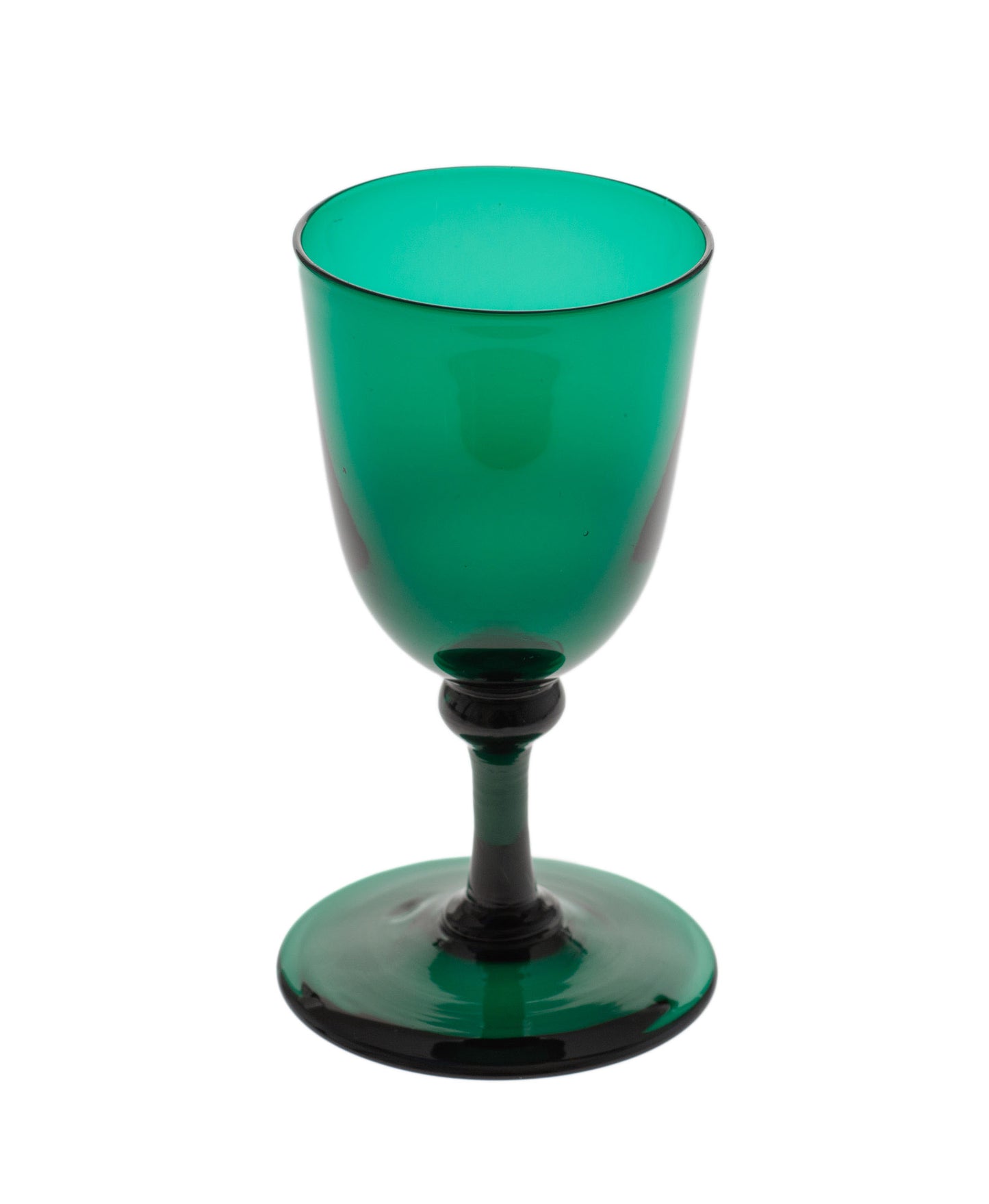 Antique Georgian / Victorian Transitional Bristol Green Wine Glass c1825/45 (Code 2366)