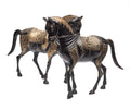Pair Vintage/Antique Indo-Persian Cast Brass & Etched Arabian Horse Models (Code 2378)