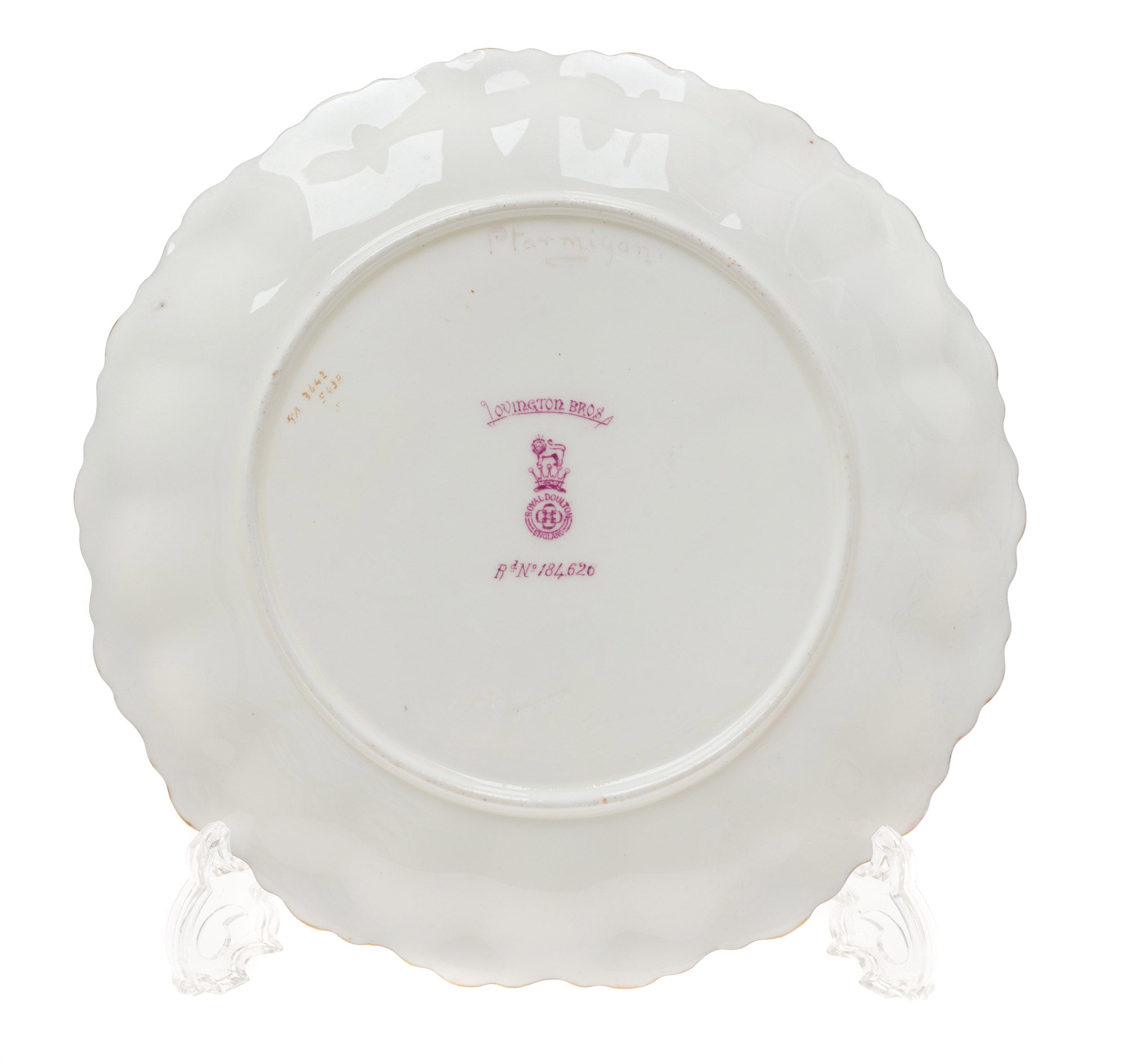 Royal Doulton Cabinet Plate Ptarmigan in Scottish Highlands - Antique c1892 (Code 2381)