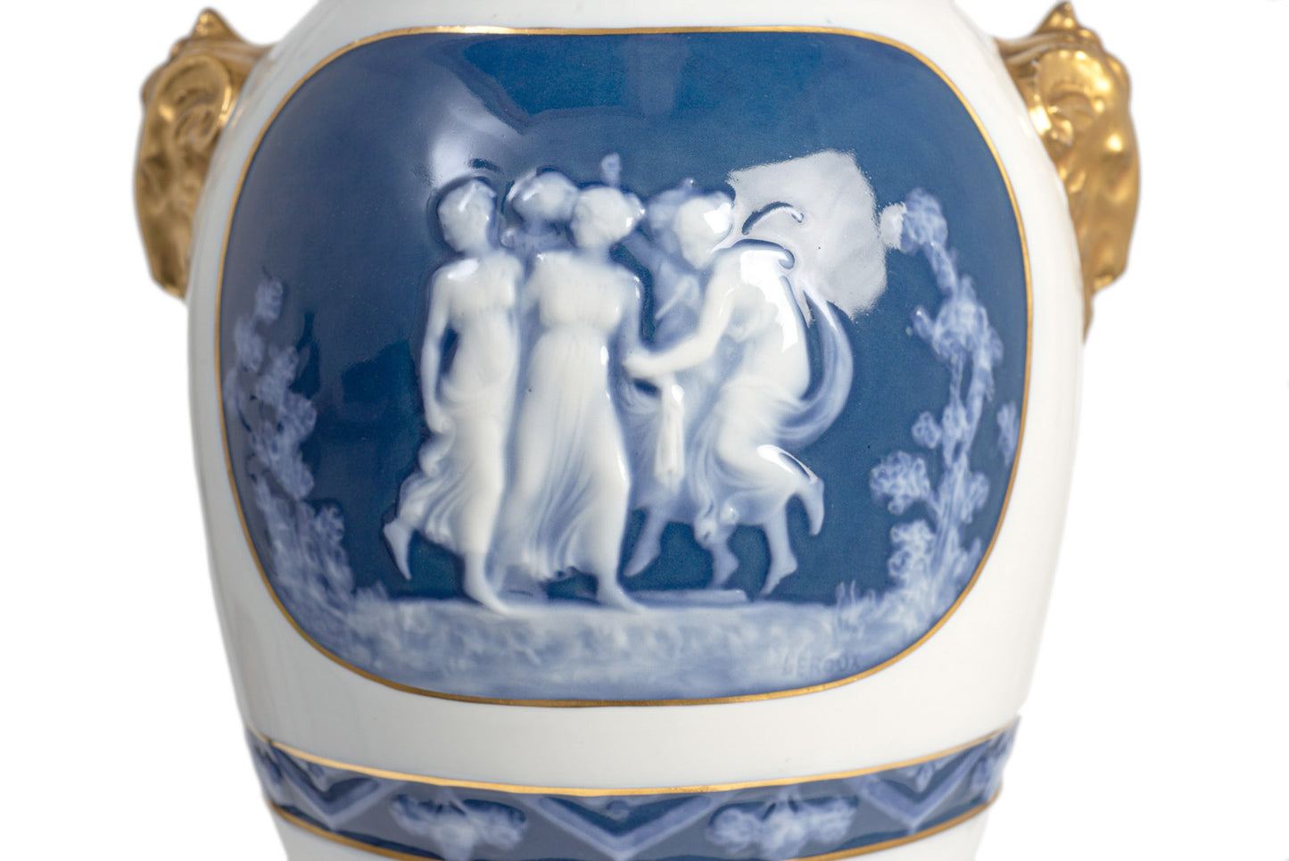 Antique Limoges Porcelain Large Pate-sur-Pate Vase by Artist Leroux c1915 (Code 2385)