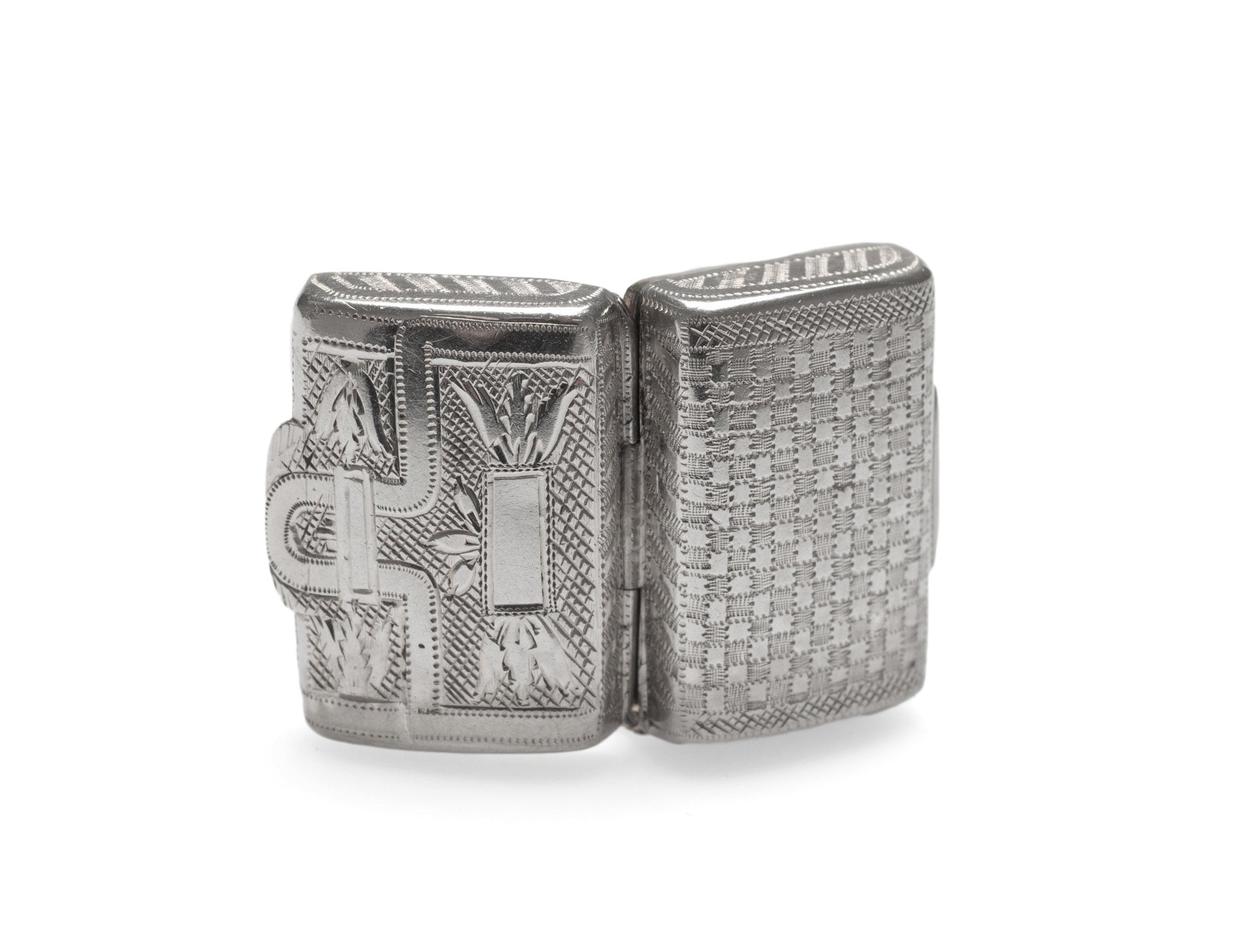 George III Sterling Silver Vinaigrette Novelty Satchel Form - Georgian Antique (Code 2393)