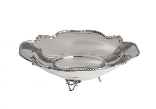 Vintage Greek/Cypriot XEIPOΣ Silver Fruit/Sweetmeat Bowl with Rope Edge Rim (Code 2410)