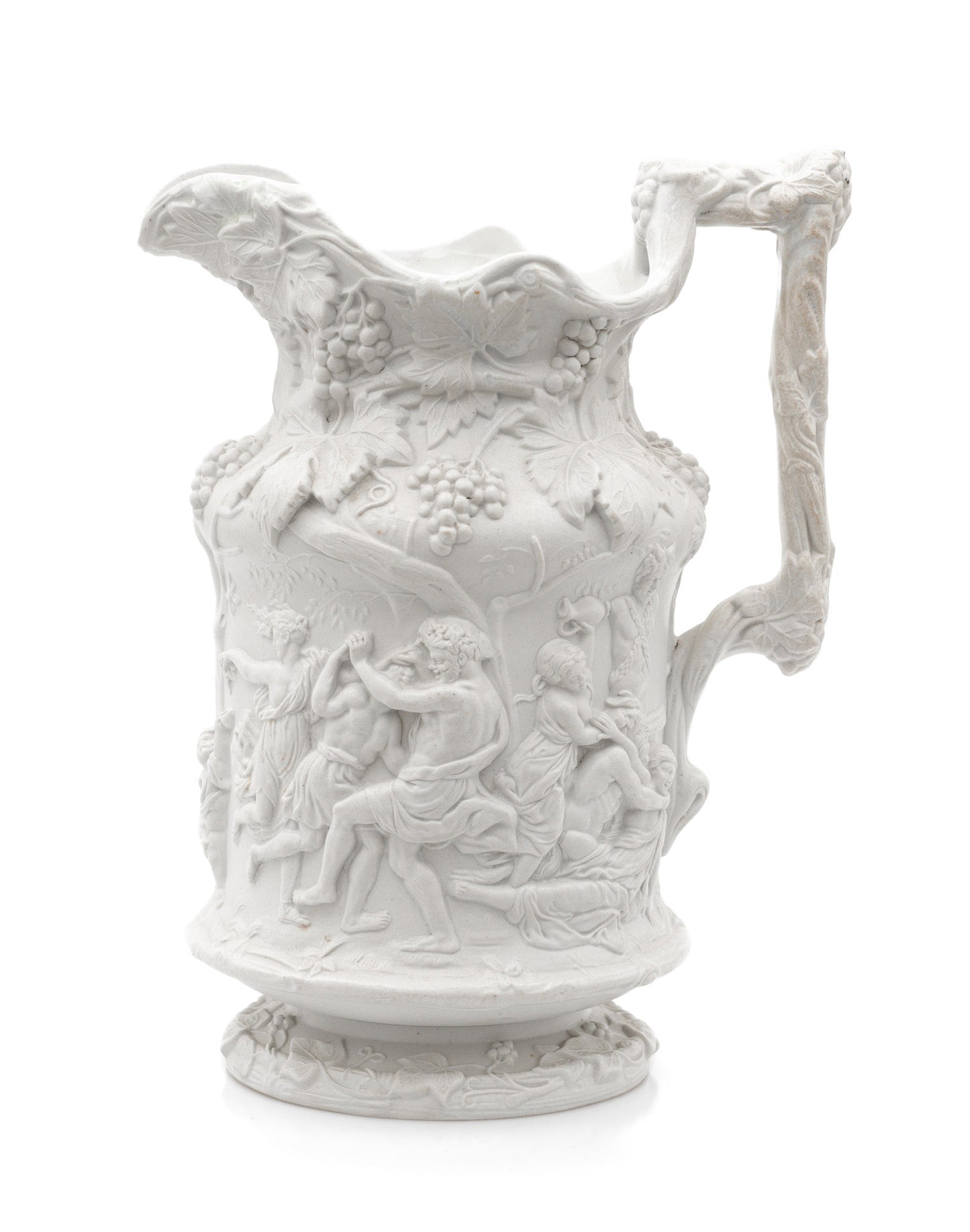 Antique Charles Meigh Bacchanalian Dance / Rubens Stoneware Moulded Jug c1844 (Code 2449)
