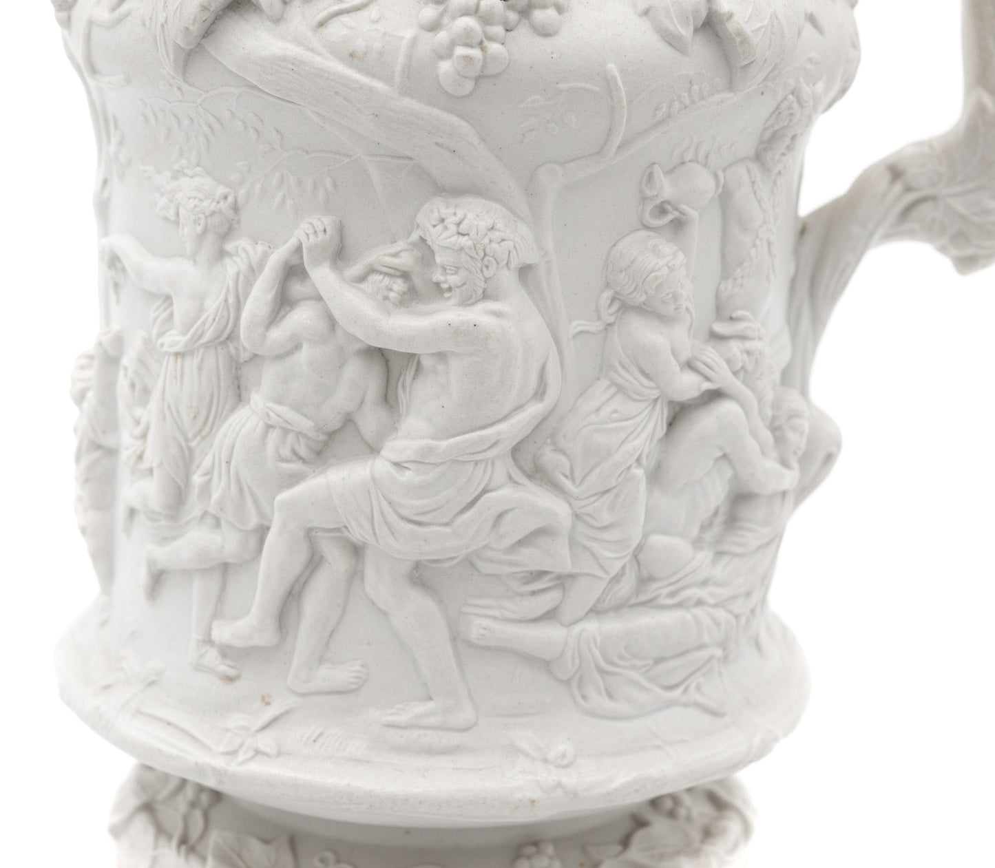 Antique Charles Meigh Bacchanalian Dance / Rubens Stoneware Moulded Jug c1844 (Code 2449)