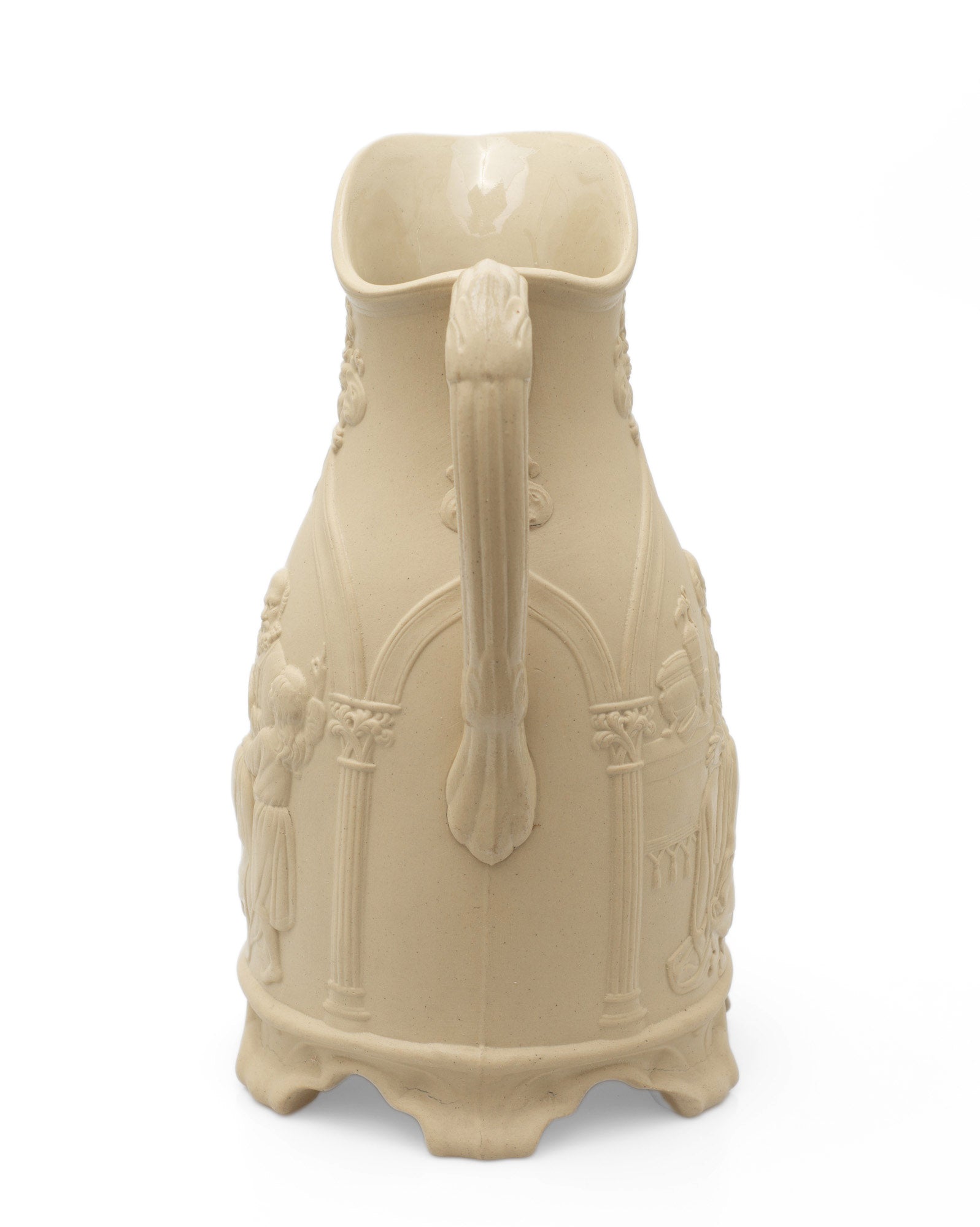 T R Boote Antique Samuel & Eli Biblical Relief Moulded Stoneware Jug c1848 (Code 2456)