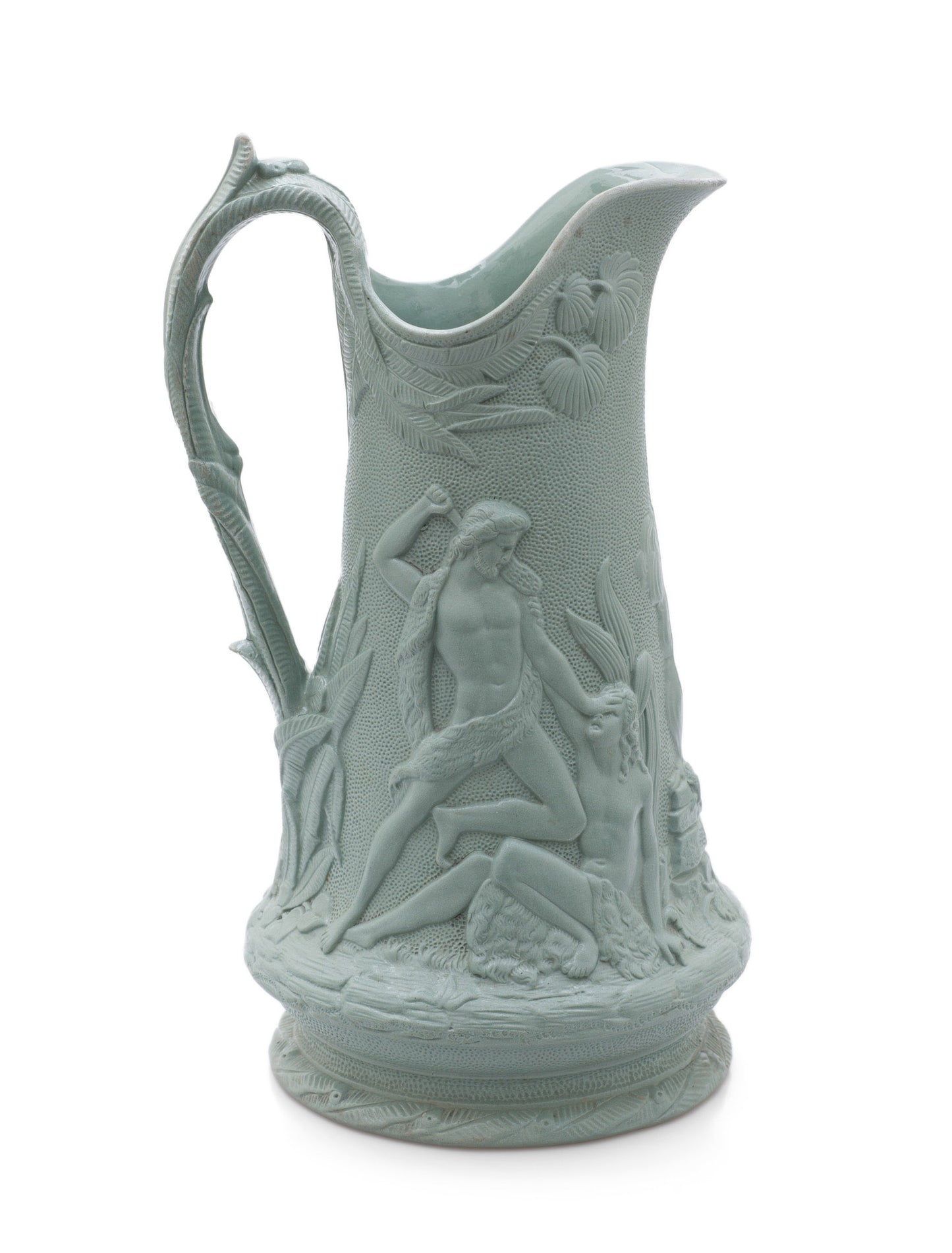 Antique Edward Walley Death of Abel Moulded Stoneware Jug - Staffordshire c1850 (Code 2461)