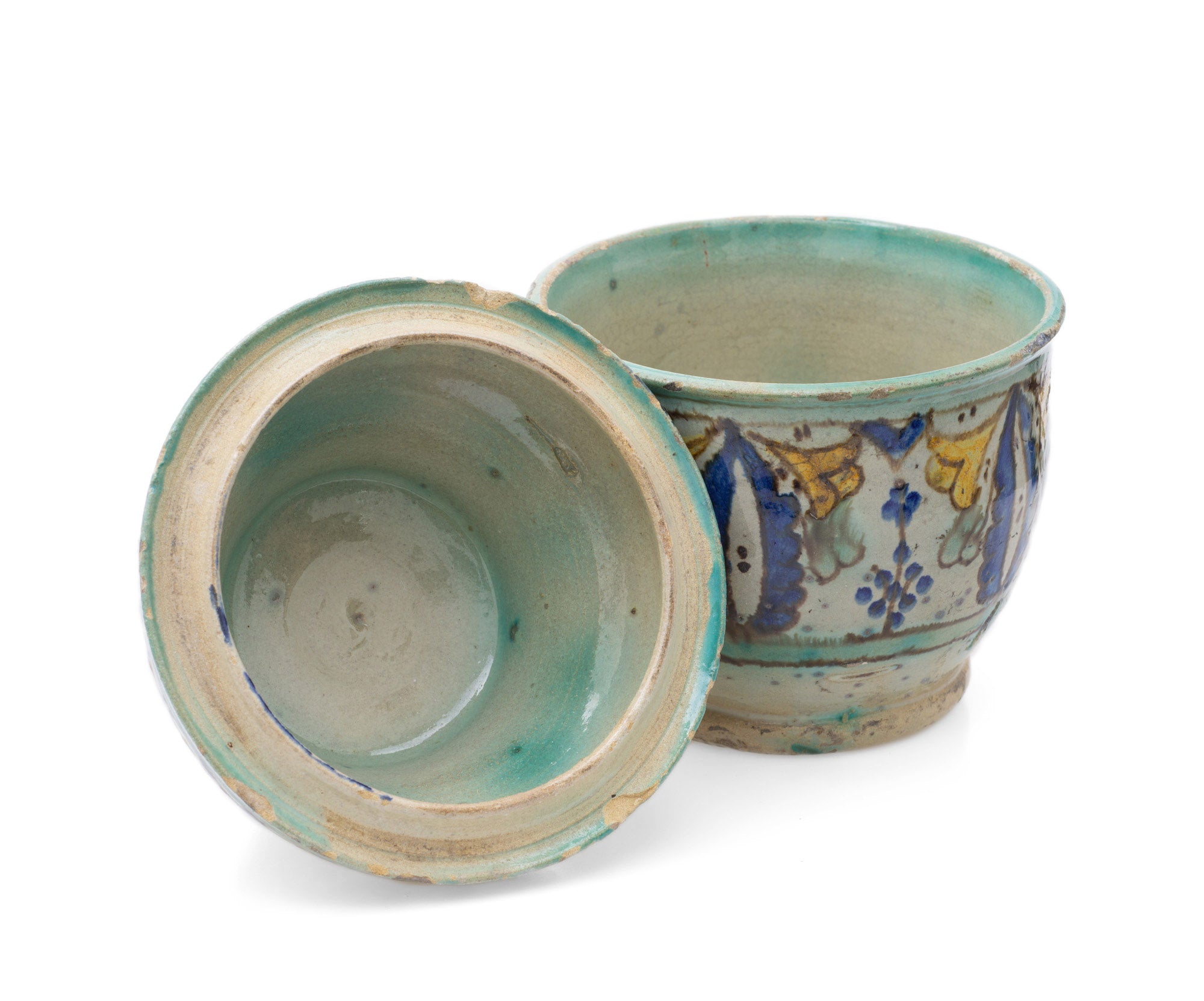Antique Colonial Indian Multan / Sindh Pottery Storage Jar in Polychrome Glaze (Code 2516)