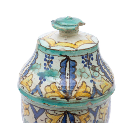 Antique Colonial Indian Multan / Sindh Pottery Storage Jar in Polychrome Glaze (Code 2516)