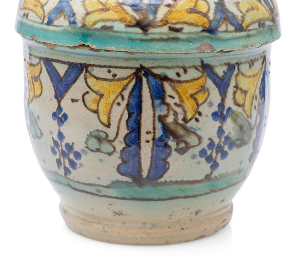 Antique Colonial Indian Multan / Sindh Pottery Storage Jar in Polychrome Glaze (Code 2516)