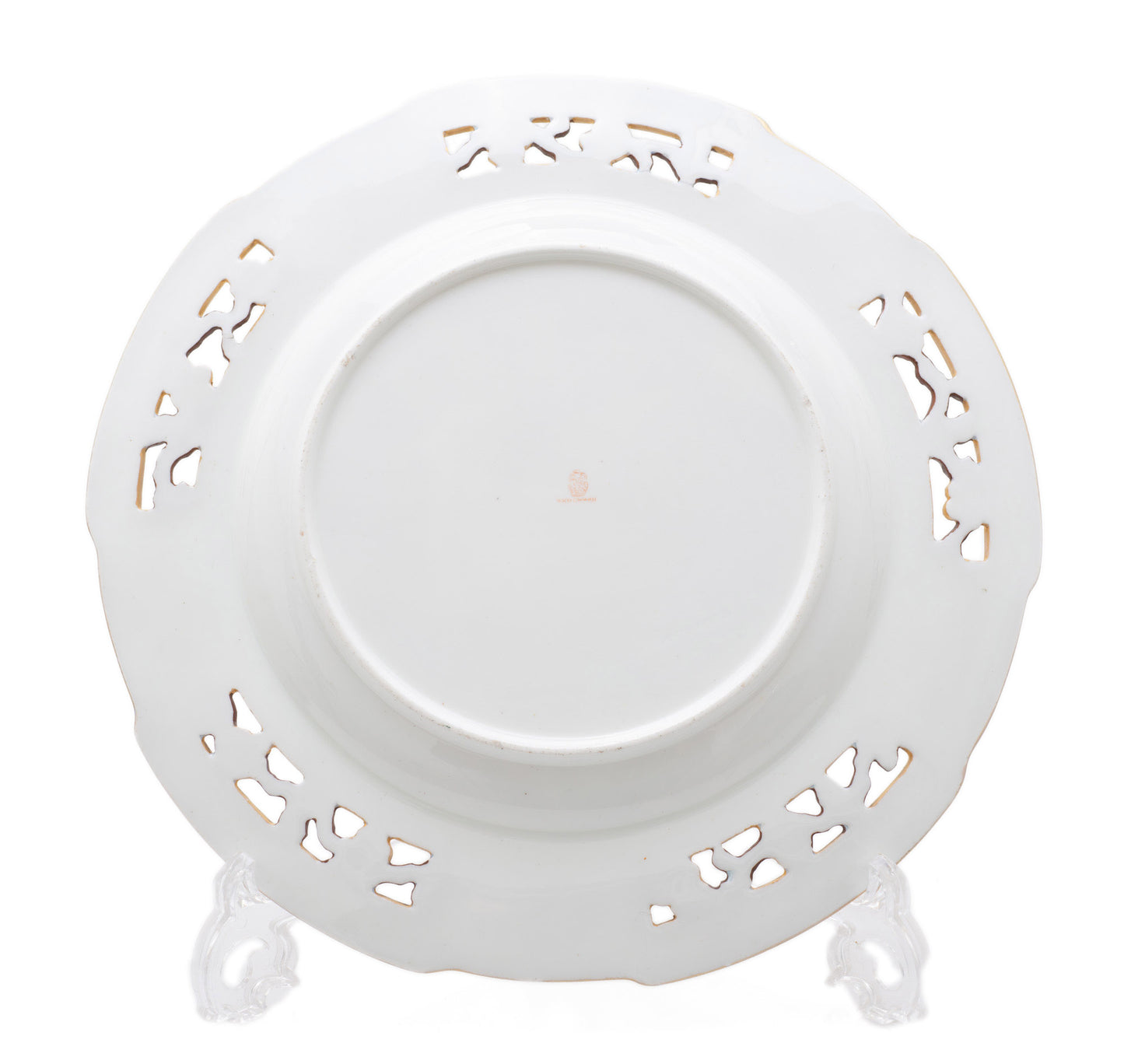 Antique Wedgwood Hand Painted & Pierced Aesthetic Plate with Rose by Dean c1880 (Code 2519)