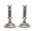 Pair Antique Silver Plated over Copper Telescopic Candlesticks - Victorian Era