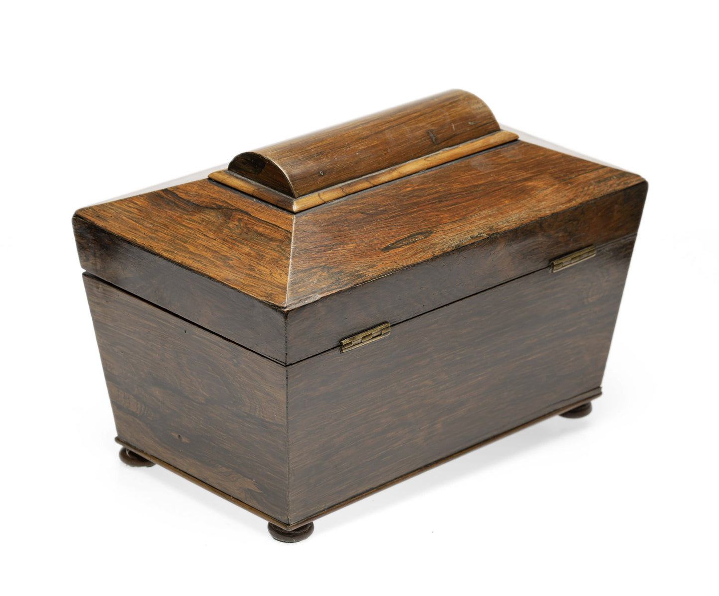 Victorian Antique Wooden Two Division Sarcophagus Tea Caddy with Internal Caddies (Code 2595)