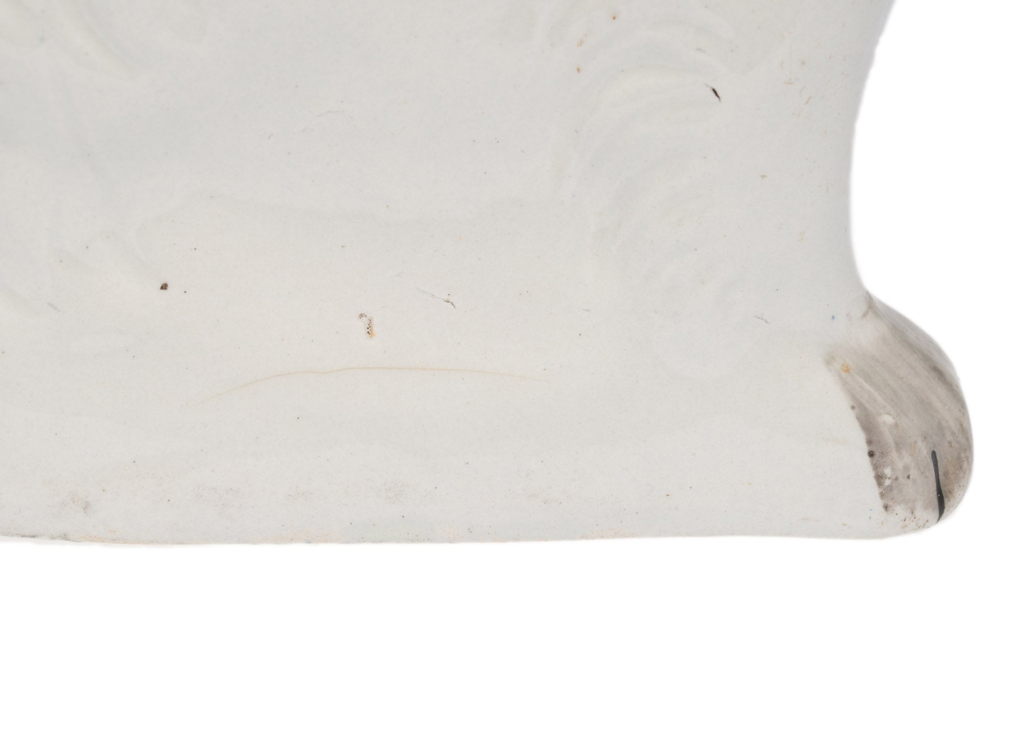 Pair Large Staffordshire Pottery Spaniel Mantle Dogs in White with Gilt c1860 (Code 2599)