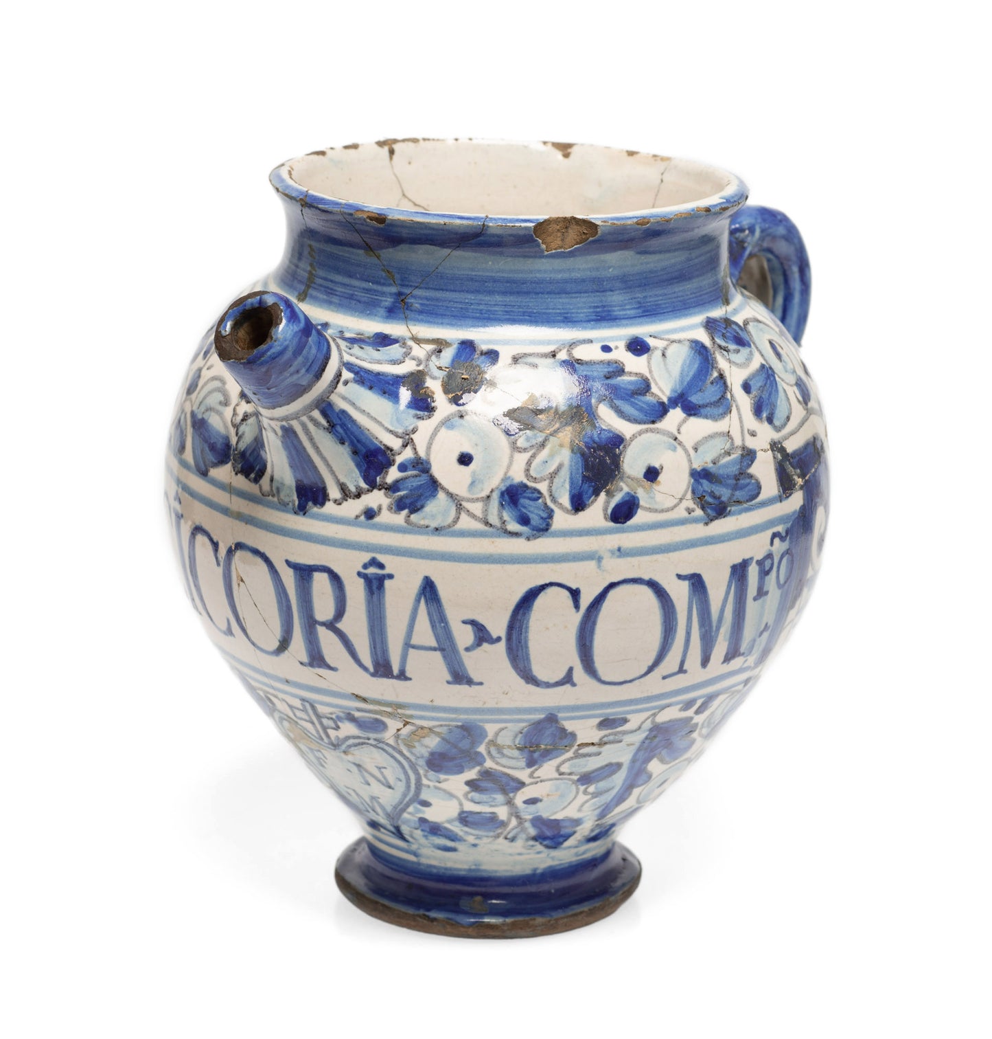 17th Century Antique Italian (Venice) Tin Glazed Wet Drug Syrup Jar / Albarello (Code 2604)