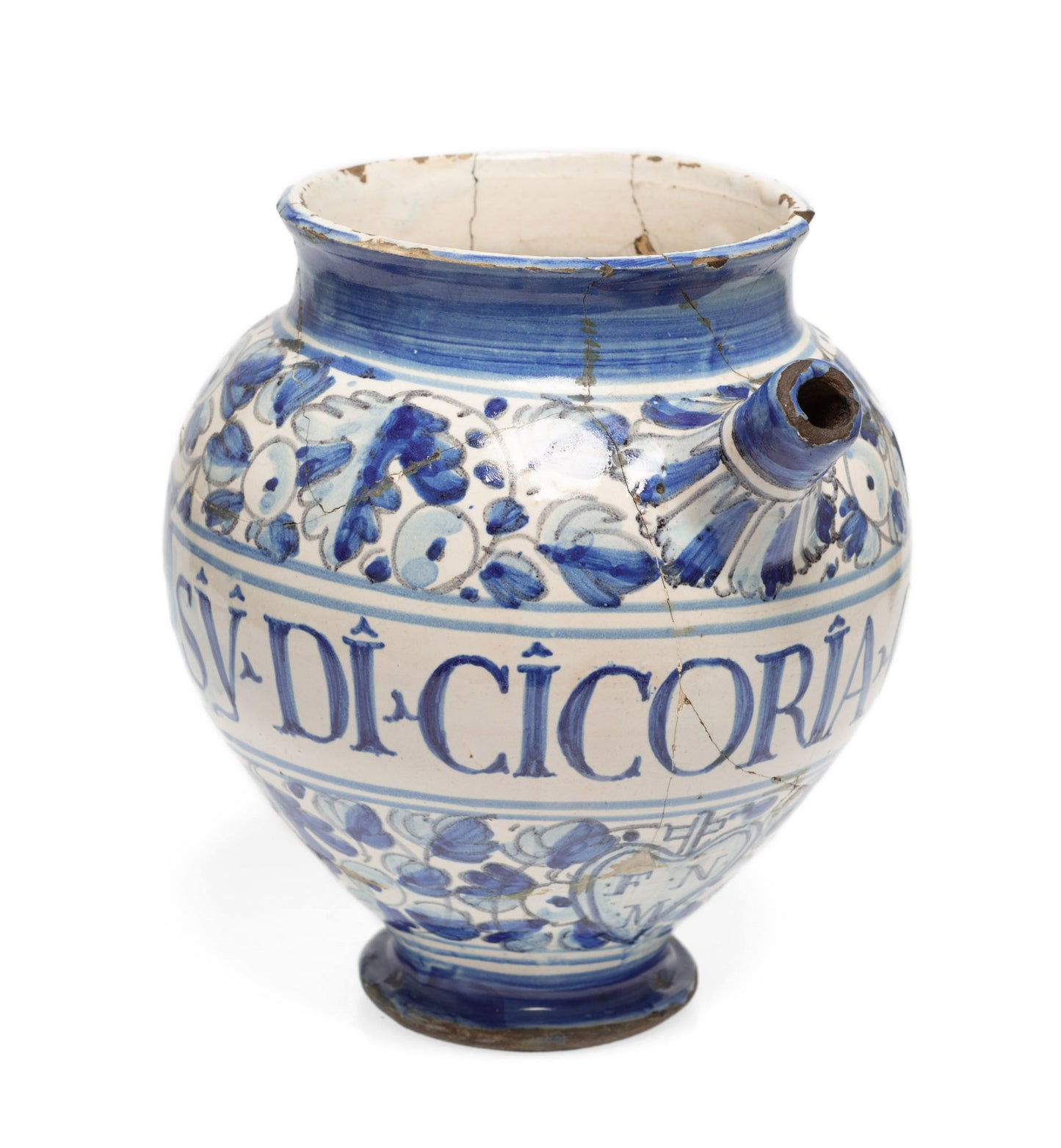 17th Century Antique Italian (Venice) Tin Glazed Wet Drug Syrup Jar / Albarello (Code 2604)