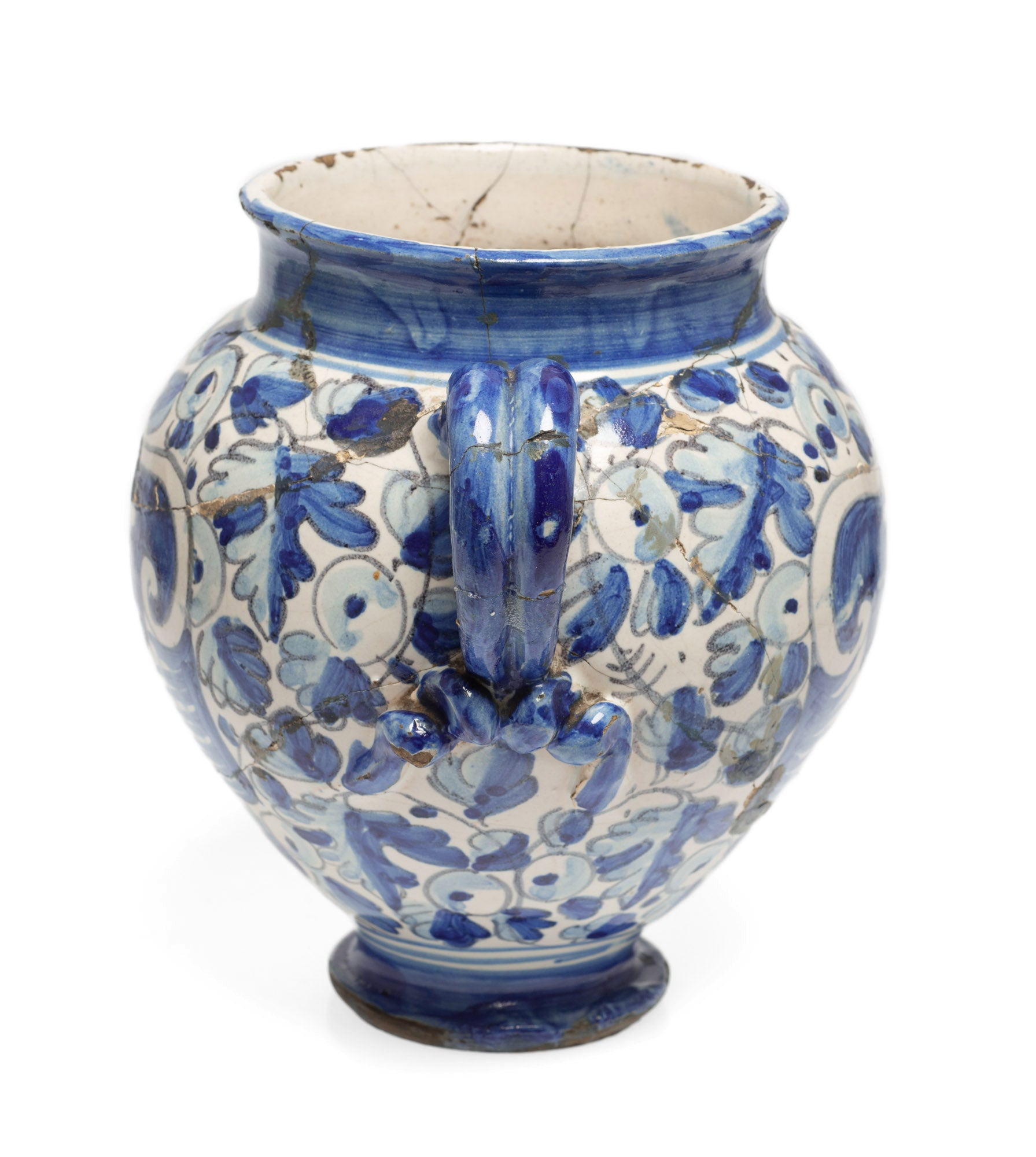 17th Century Antique Italian (Venice) Tin Glazed Wet Drug Syrup Jar / Albarello (Code 2604)