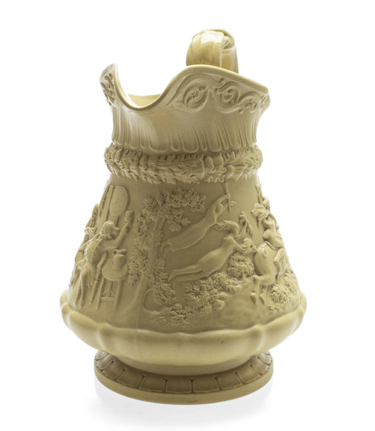 Large William Ridgway Tam O'Shanter Buff Stoneware Moulded Jug William IV 1835 (Code 2620)