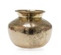 Antique Indian Hindu Heavy Brass Lota Vessel / Vase with Ganesha & Owls (Code 2697)